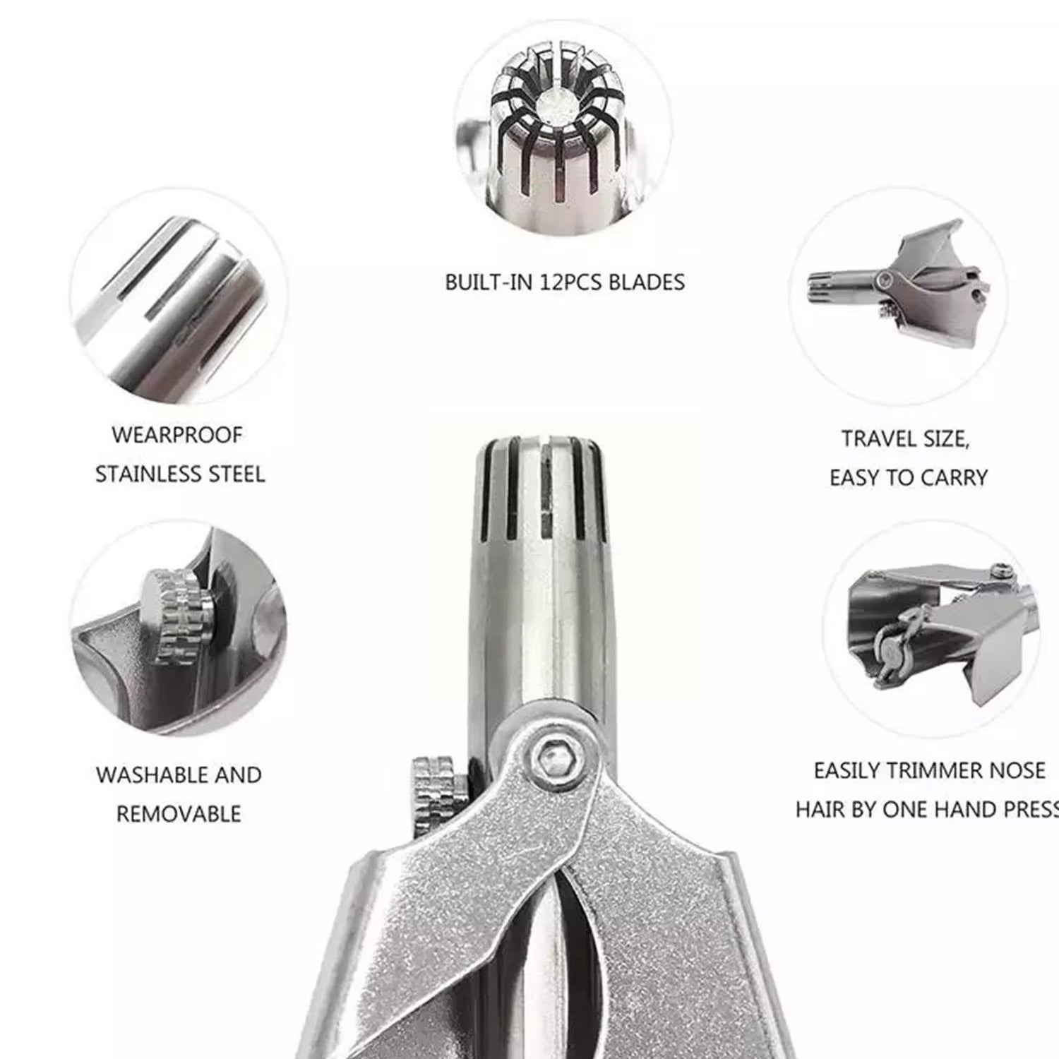 Nose Hair Clipper Stainless Steel Hair Remover (1 Pc  With Brush  Plastic Case) Wukusy