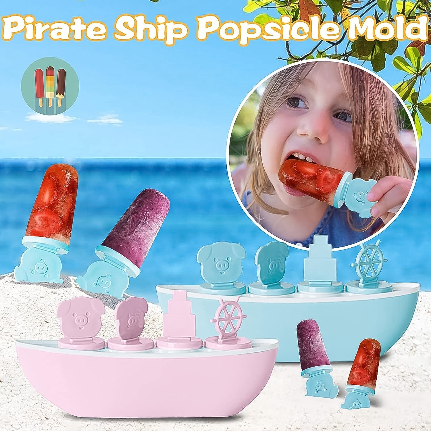 Creative Boat-shaped Ice Cream Mould With Cute Piggy Wukusy