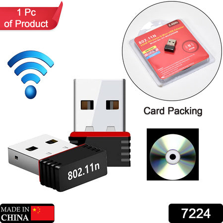 7224 Wi-fi Receiver Wireless Mini Wi-fi Network Adapter With With Driver Cd For Computer  Laptop And Etc Device Use Wukusy