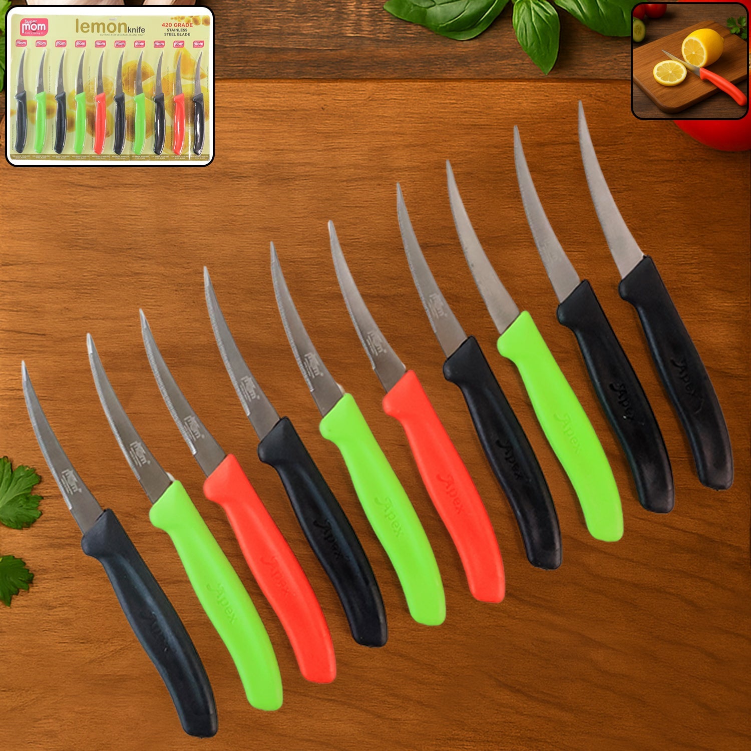 Supermom Stainless Steel Lemon Knife (10 Pc  Set) Wukusy