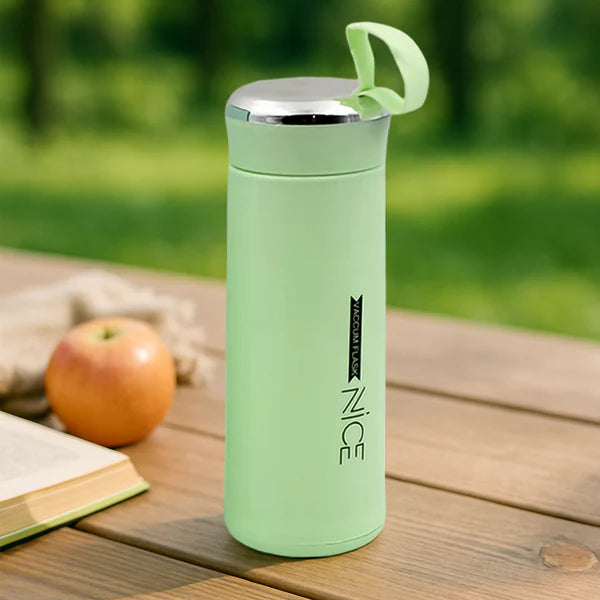 Water Bottle 400ml Leak Proof Glass Water Bottle With Daily Water Intake For Gym And Children Nice Bottle (1 Pc  Light Green Color) Wukusy