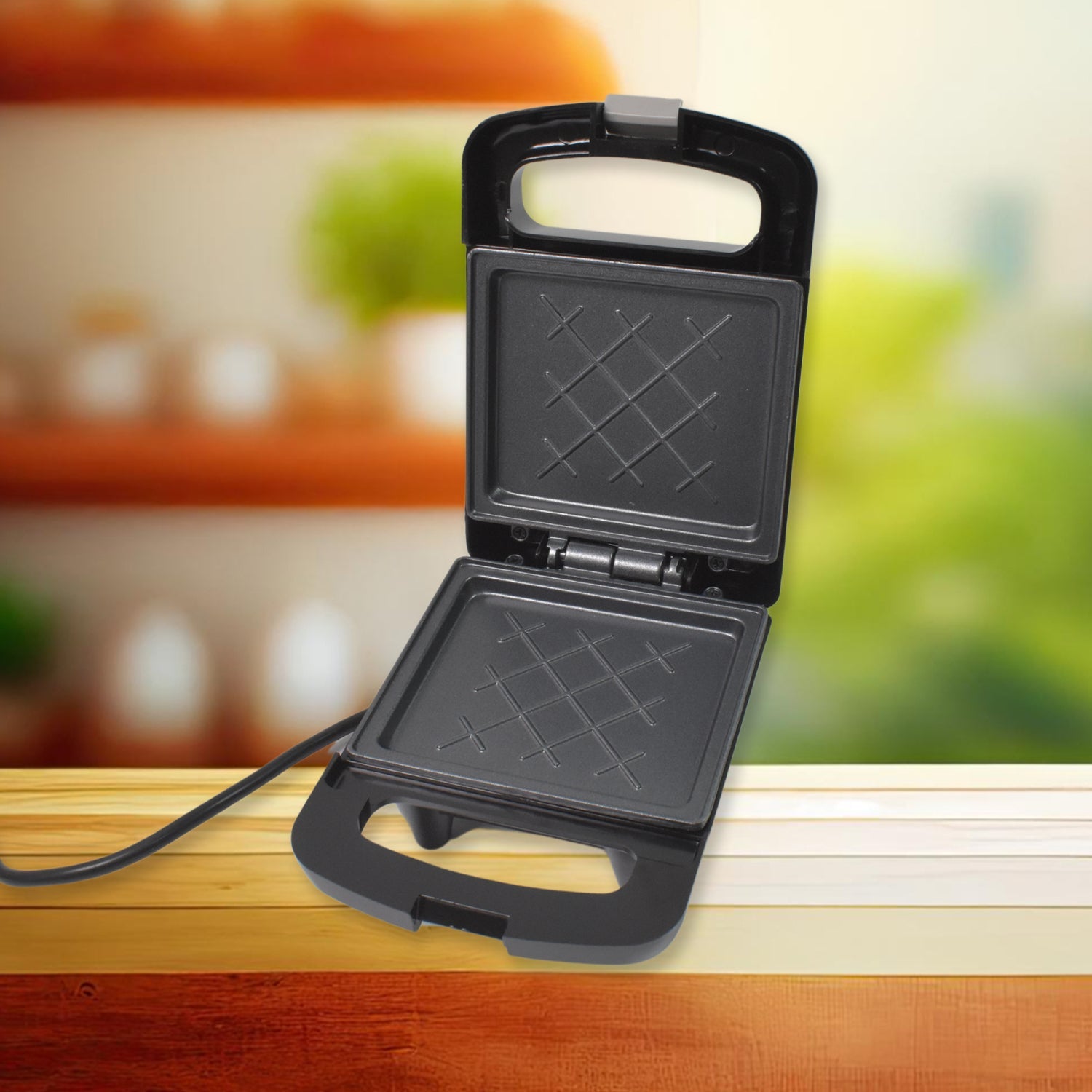 Sandwich Maker Makes Sandwich Non-stick Plates (1 Pc  500w) Wukusy