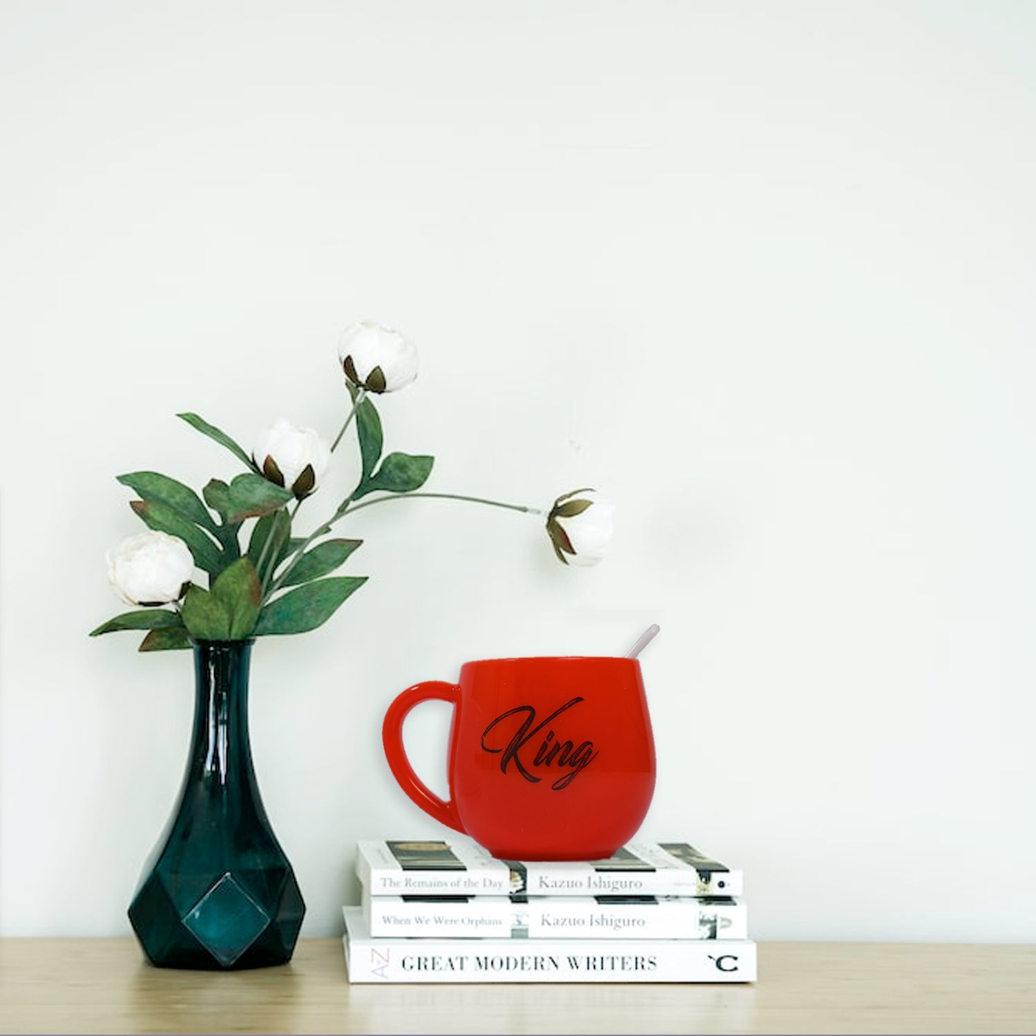 4764 King  Queen Printed Couple Matching Coffeetea Plastic Coffee Mug (300ml Set Of 2) Wukusy