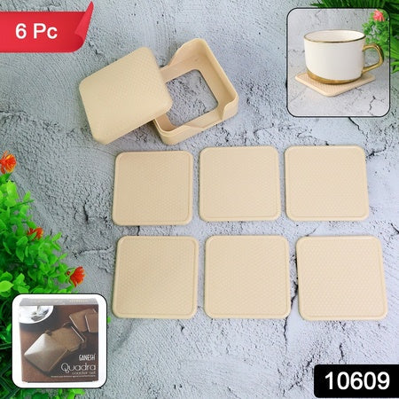 Ganesh Premium Square Coasters With Storage Box (6 Pc  Set) Wukusy