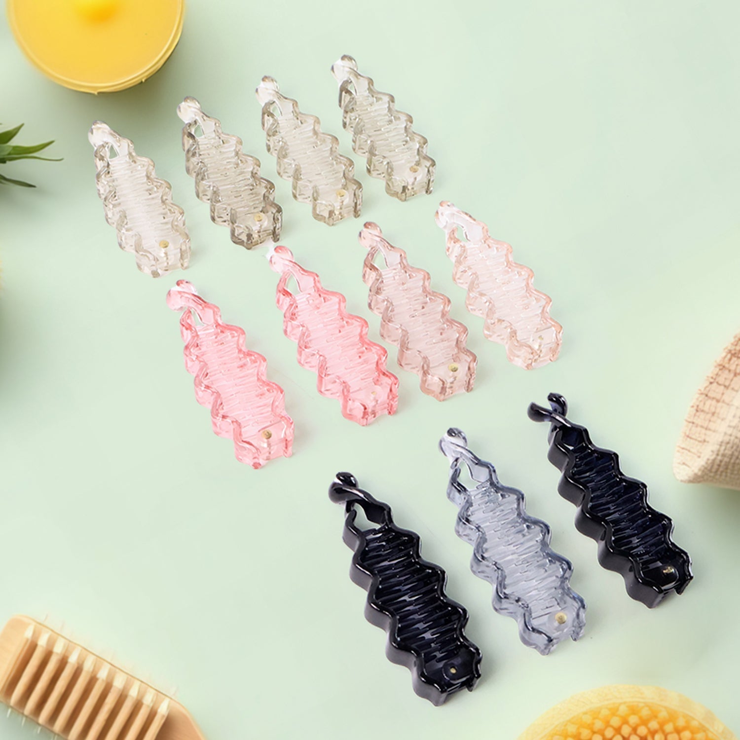 Plastic Hair Claw Clips Strong Clips (12 Pc  Mix Color) Hair Accessories Wukusy