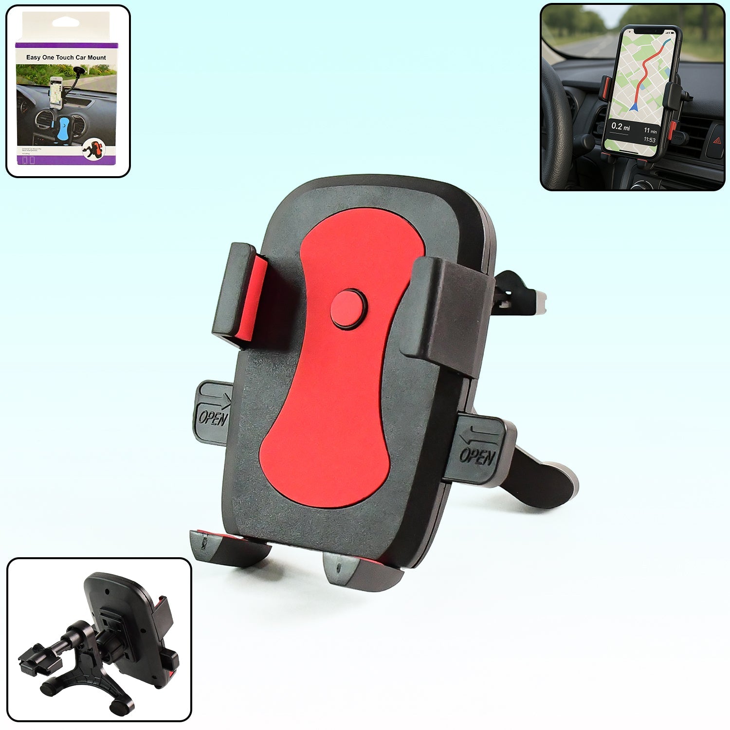 Premium Easy One Touch Car Mobile Holder Mount (1 Pc) Wukusy