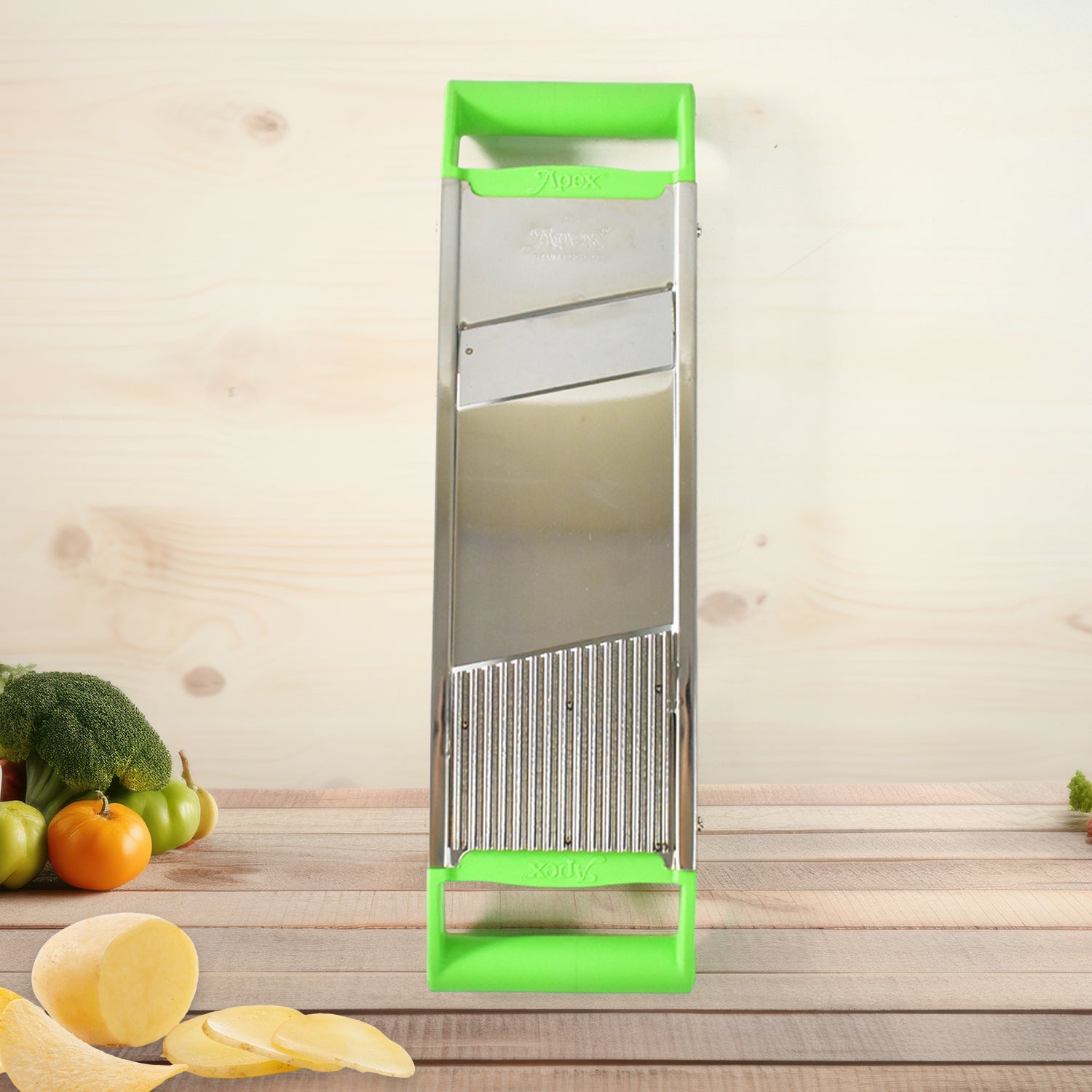 Apex Stainless Steel Vegetable Slicer (2-in-1) Wukusy