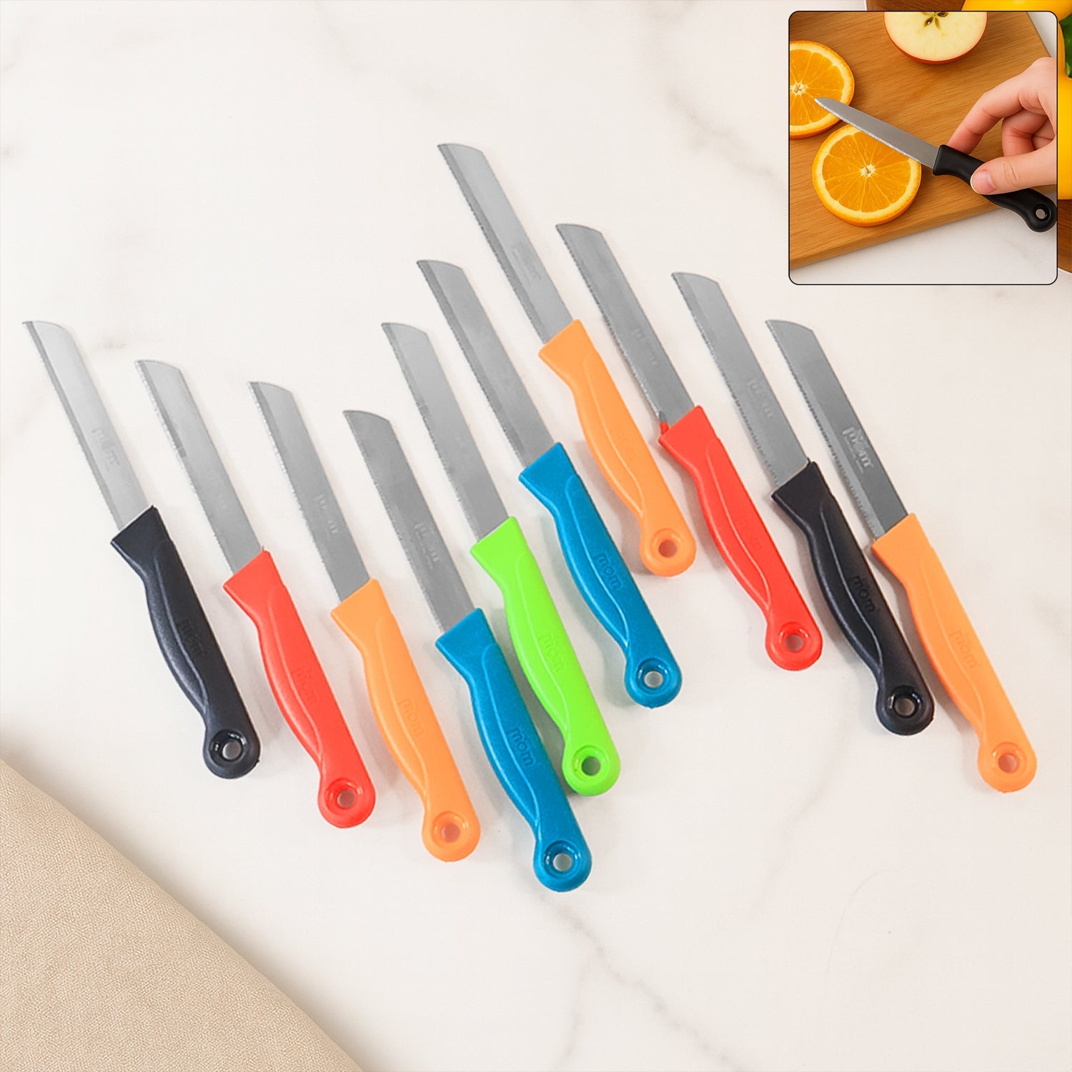 Supermom Stainless Steel Kitchen Laser Knife (10 Pc  Set) Wukusy