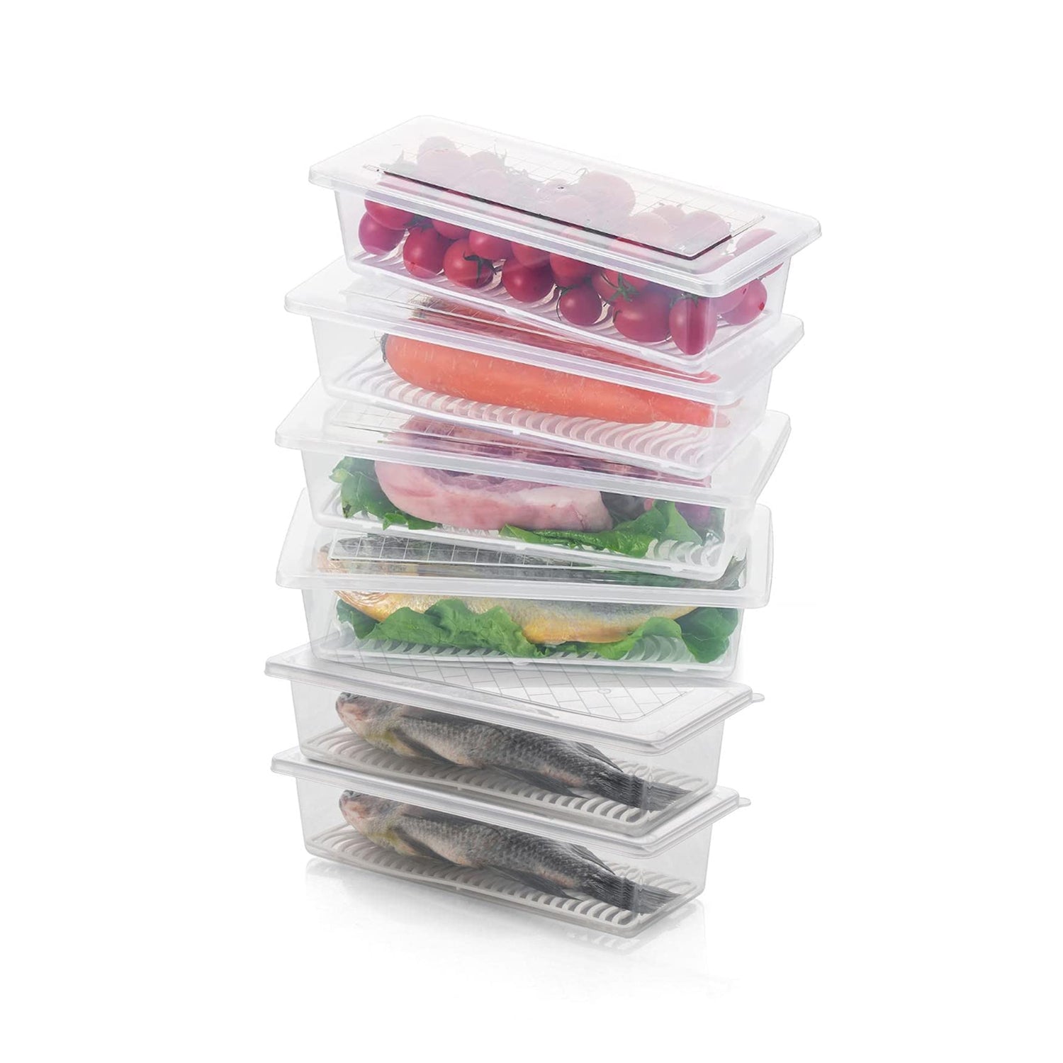 Vegetables  Fruits Freezer Storage Container (Pack Of 6pc 1500ml) Wukusy