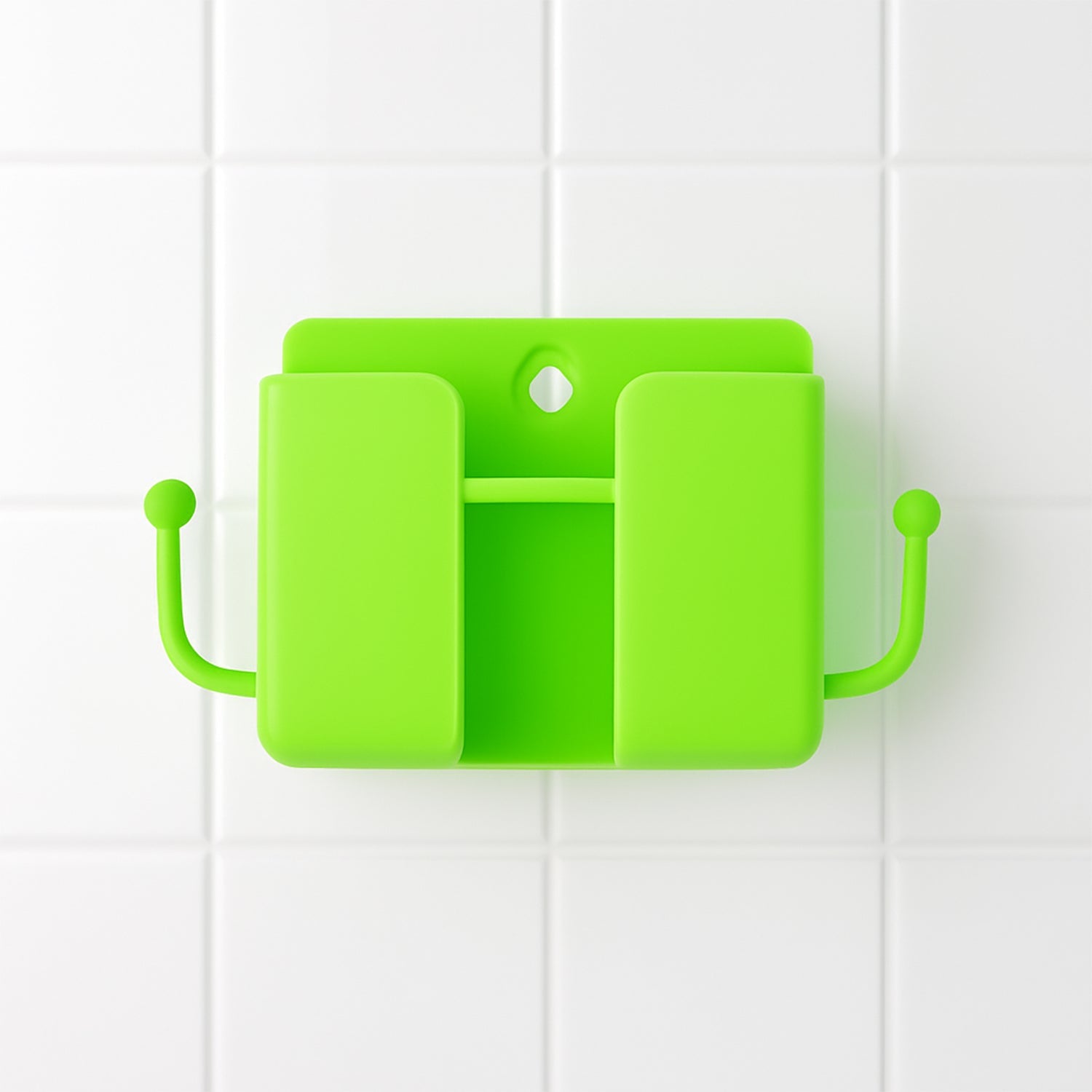1 Pc Neon Green Wallmount Mobile Stand With Hook Wukusy