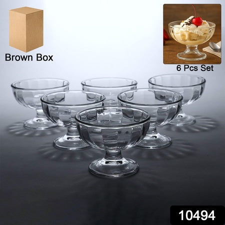 Premium Glass Ice Cream Dessert Bowl 6 Pc Set Wukusy