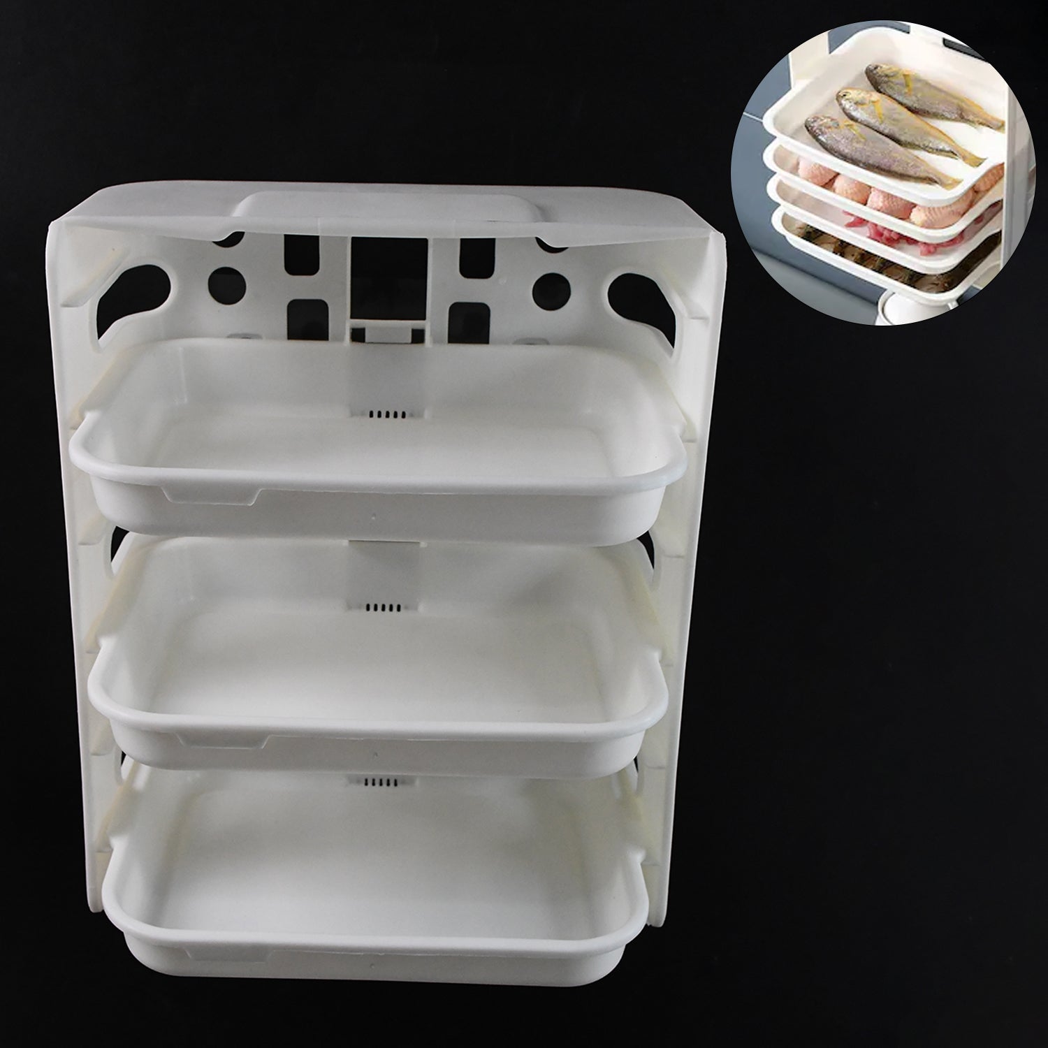 Plastic 3 Layer Wall-mounted Food Organizer Rack (1 Set) Wukusy