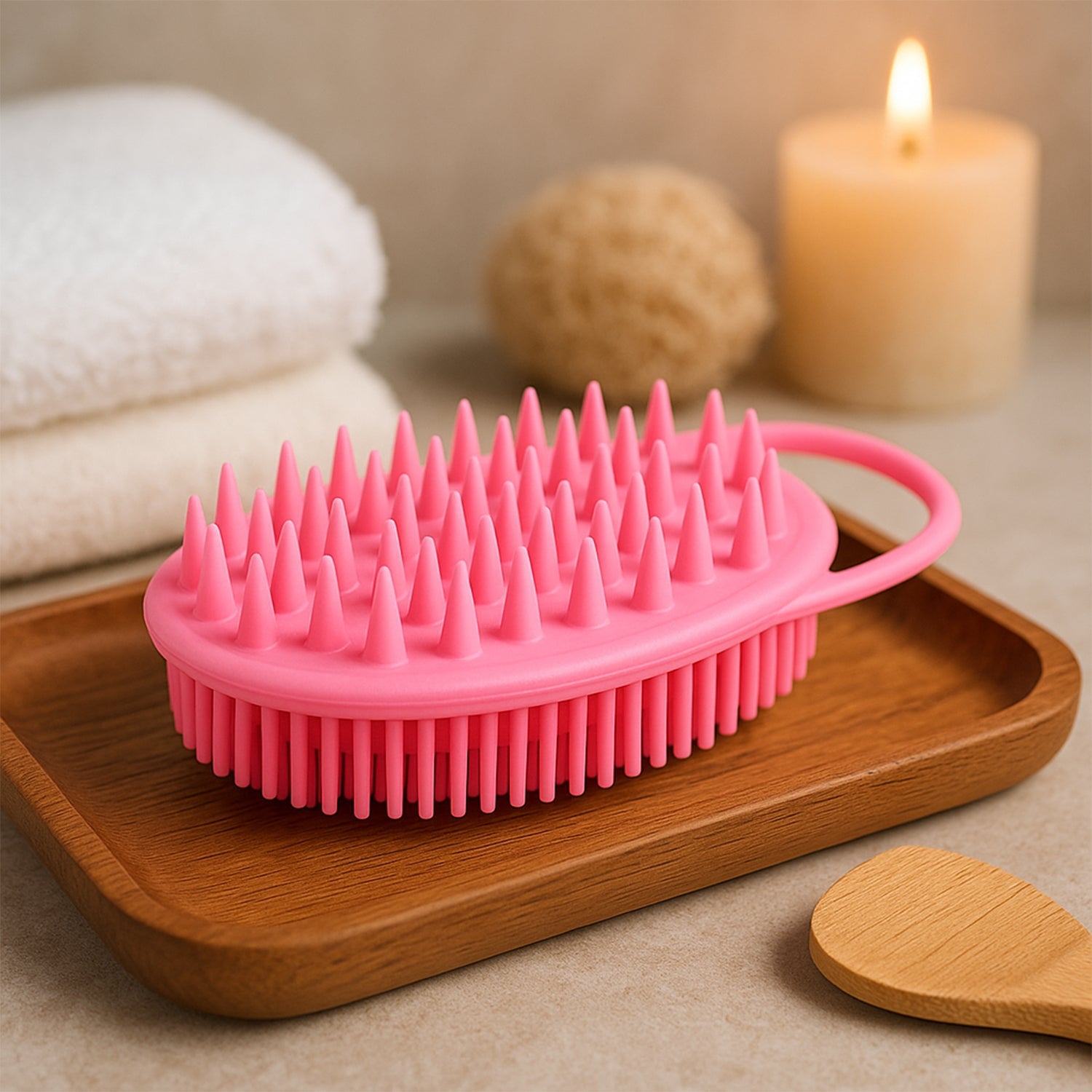 2-in-1 Silicone Soft Bristle Bath Brush Wukusy