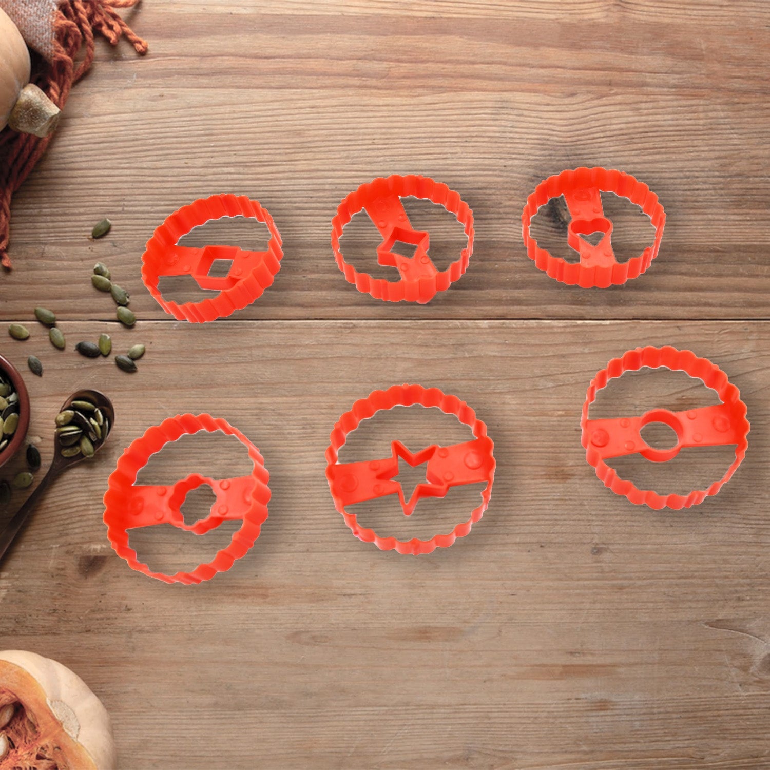 5978  Cookie Cutters Set Plastic Easter Biscuit Cutting Tool For Diy Cake Decoration Fondant Biscuit Cookie Pastry Sandwich (6 Pc Set ) Wukusy