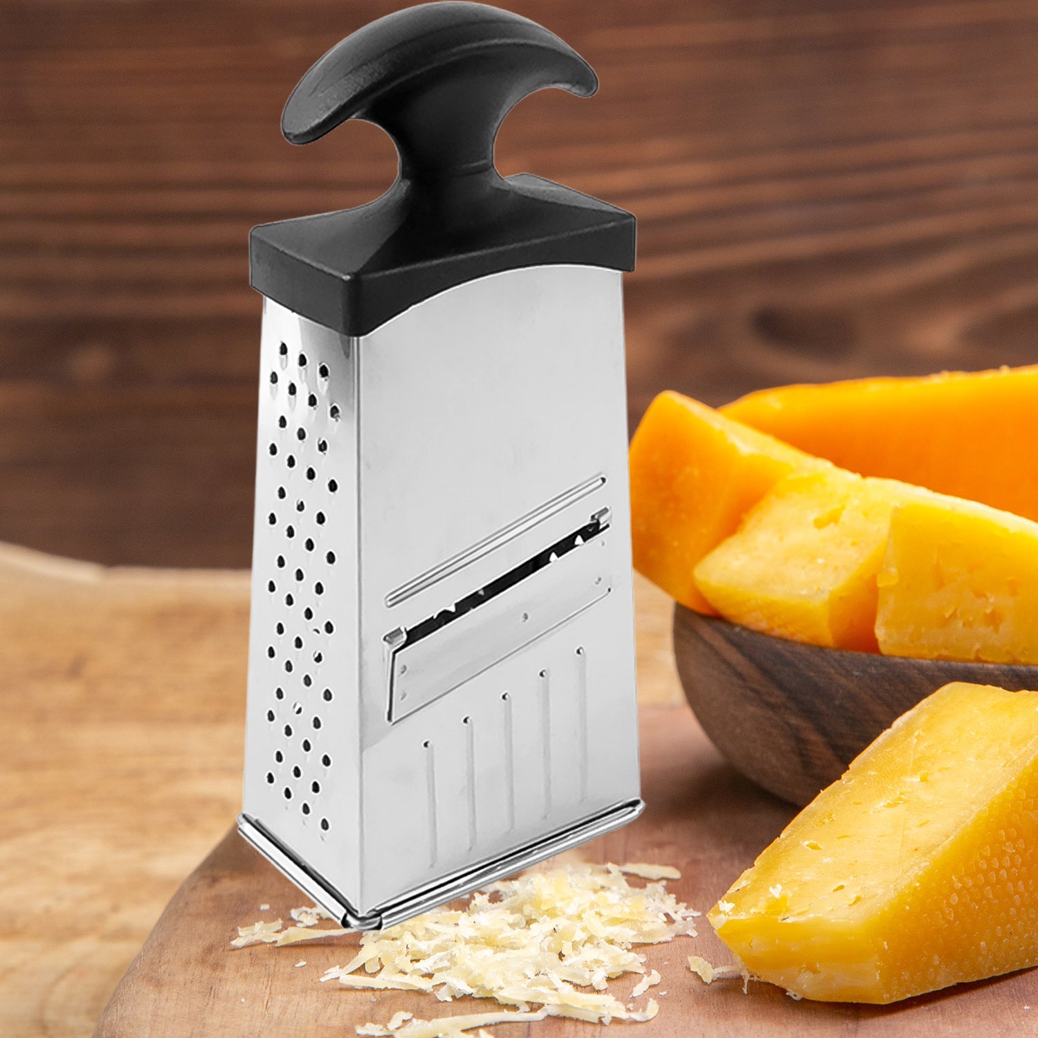Apex Classic 4-in-1 Stainless Steel Grater  Slicer With Handle Wukusy