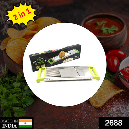 2688 2 In 1 Potato Slicer Used In All Kinds Of Household Kitchen Purposes For Cutting And Slicing Of Potatoes. Wukusy