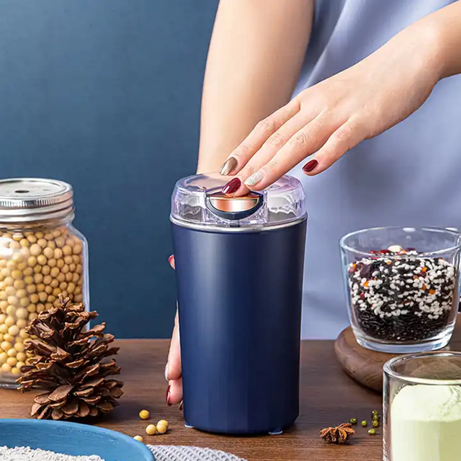 5324 Mini Mixer Small Blander Power Full Mini Grinder Electric Coffee Bean Grinder Grinder Machine Portable Grinder For Home And Office. Wukusy