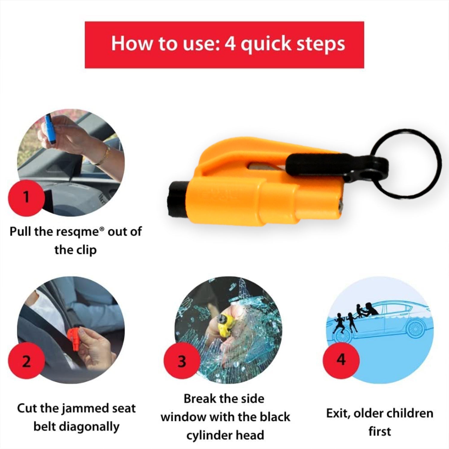 8761 2 In 1 Emergency Safety Cutter With Key Chain Small Portable Handy Emergency Safely Glass Breaking  Seat Belt Cutting Keychain Tool Wukusy