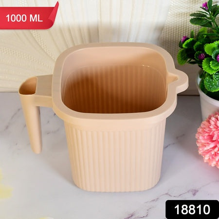 Plastic Square Bath Water Mug (1 Pc  1000 Ml  Mix Color) Wukusy