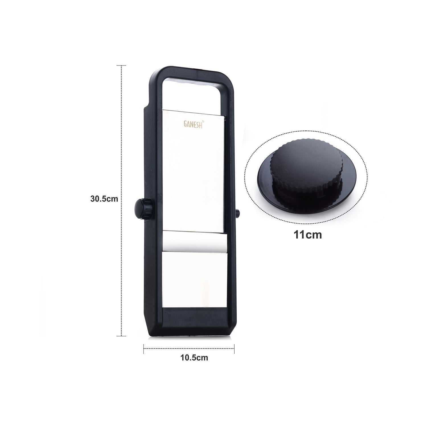 8120 Ganesh Adjustable Plastic Slicer 1-piece Blacksilver Wukusy