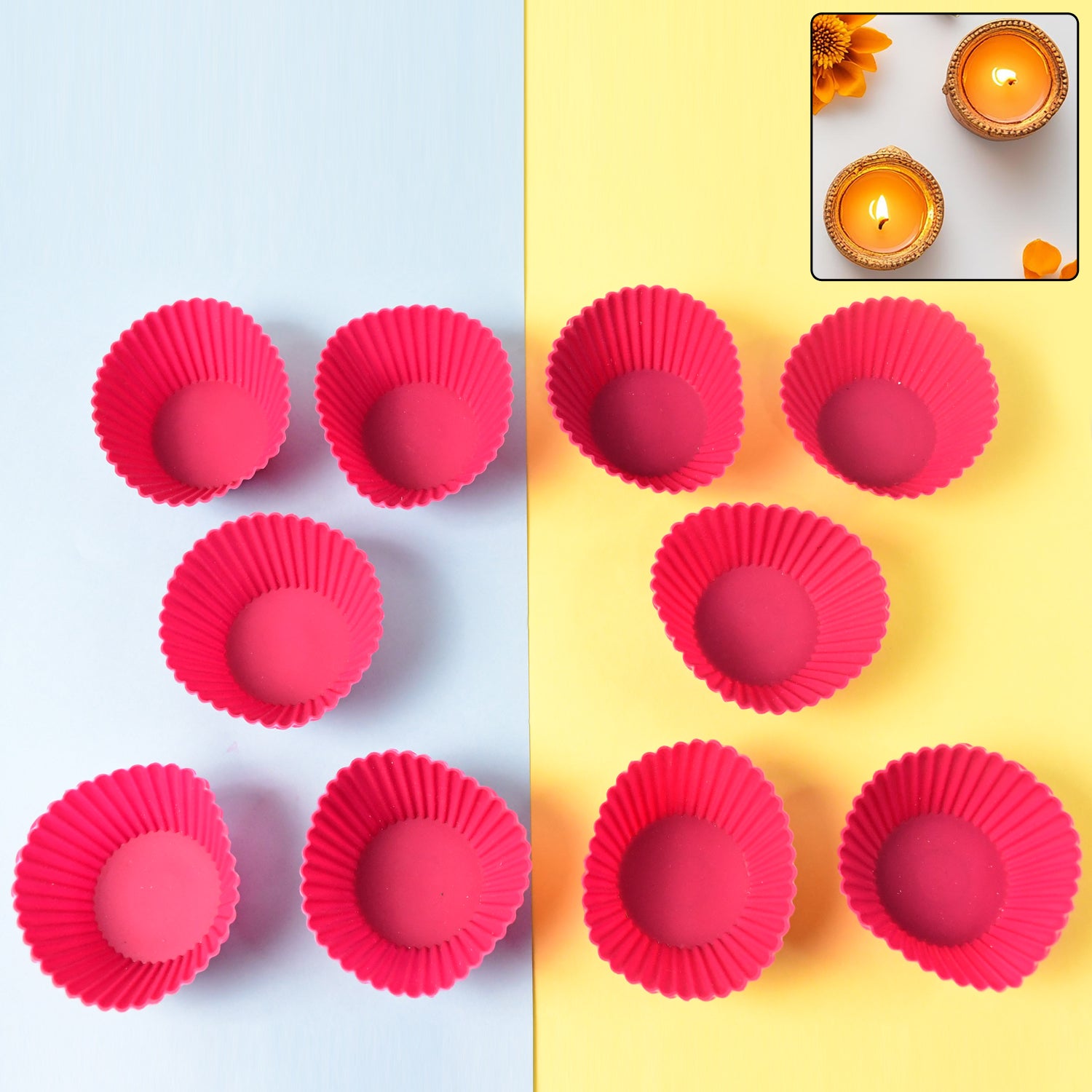 Silicone Cup Cake Mould (10 Pcs Set) Wukusy