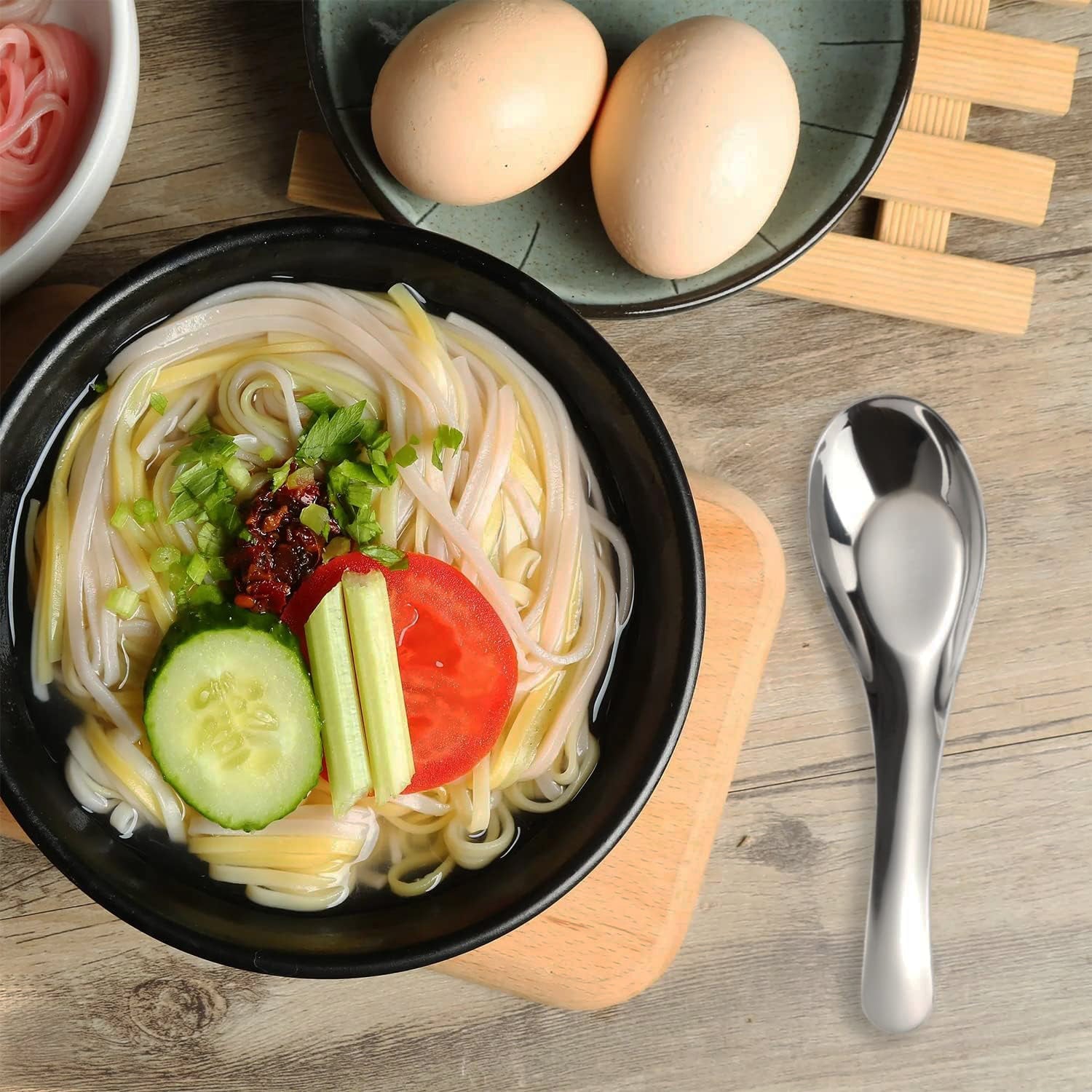 Apex Premium Stainless Steel Soup Spoon Set  6 Pieces Wukusy