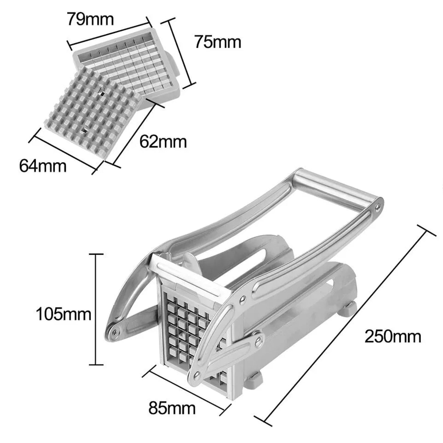0083a French Fries Potato Chips Strip Cutter Machine With Blade Wukusy