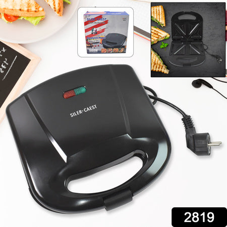 2819 Sandwich Maker Makes Sandwich Non-stick Plates Easy To Use With Indicator Lights Wukusy