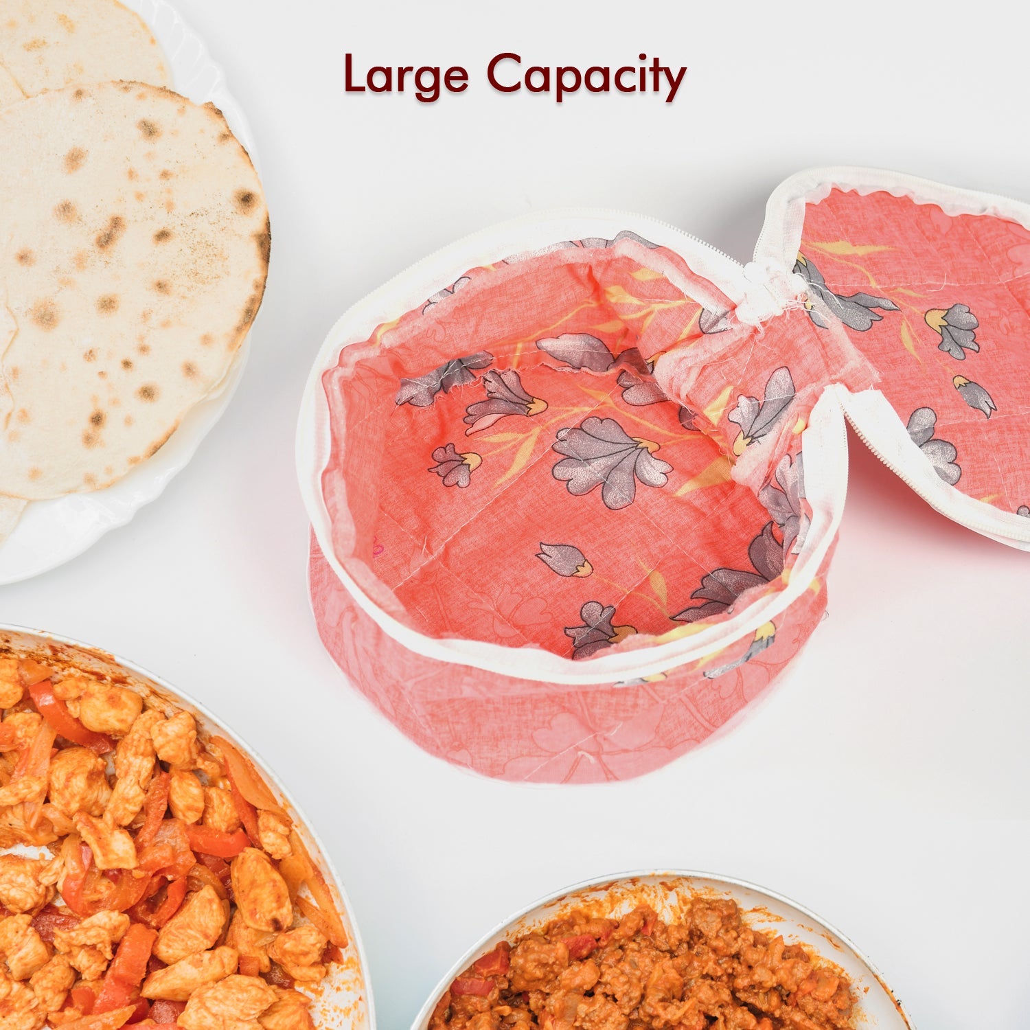5315 Hot Chapatti Box  Roti Cotton Cloth Casserole  Basket  Washable  Roti Rumals With Multi Color Wukusy