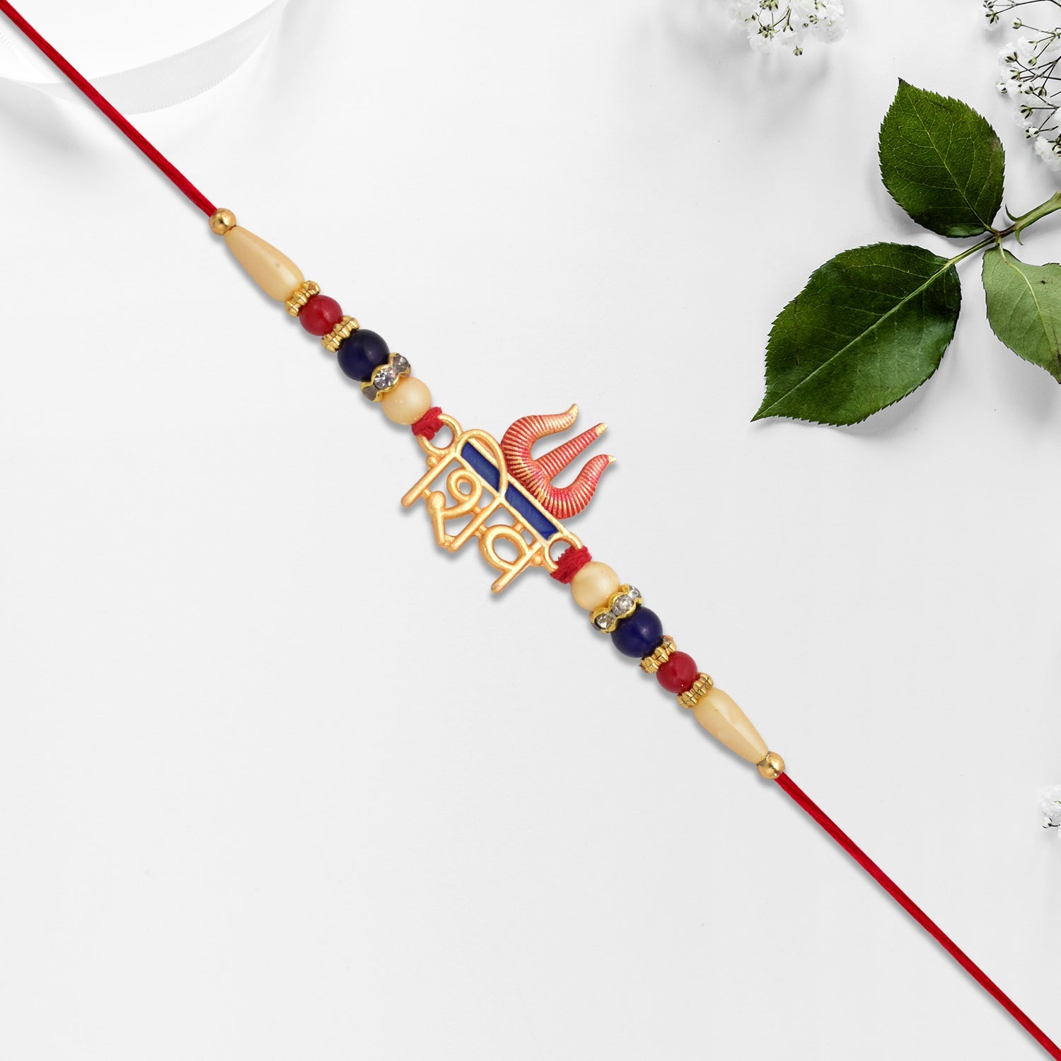 Shiv Trishul Rakhi With Beads Wukusy