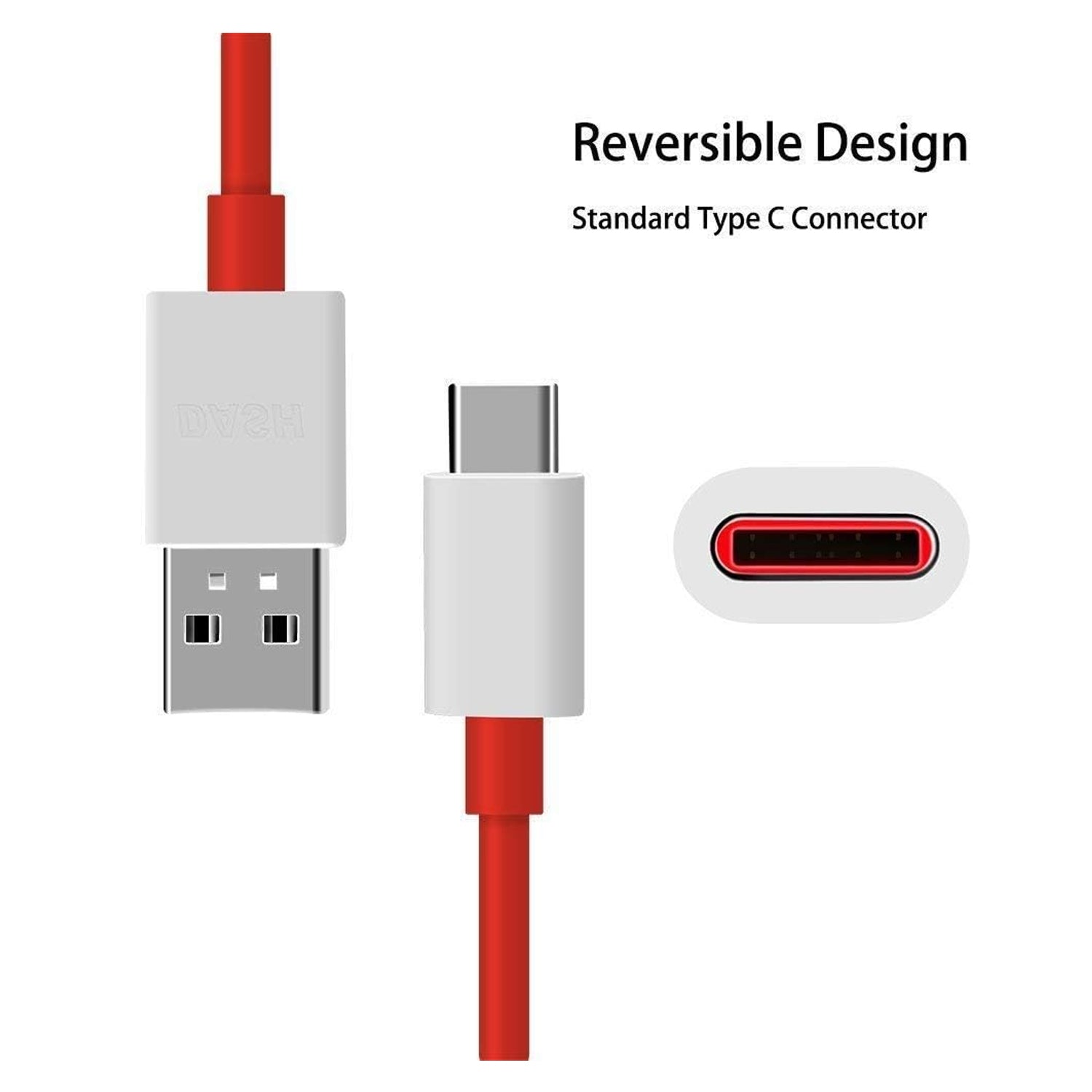 6036 Unique Type C Dash Charging Usb Data Cable  Fast Charging Cable  Data Transfer Cable For C Type Mobile Use 1 Meter ( Red ) Wukusy