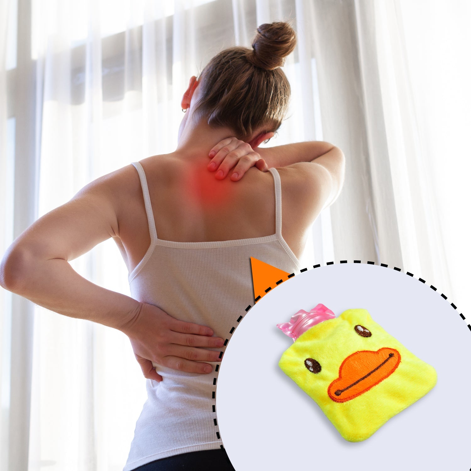 6511 Yellow Duck Small Hot Water Bag With Cover For Pain Relief Neck Shoulder Pain And Hand Feet Warmer Menstrual Cramps. Wukusy