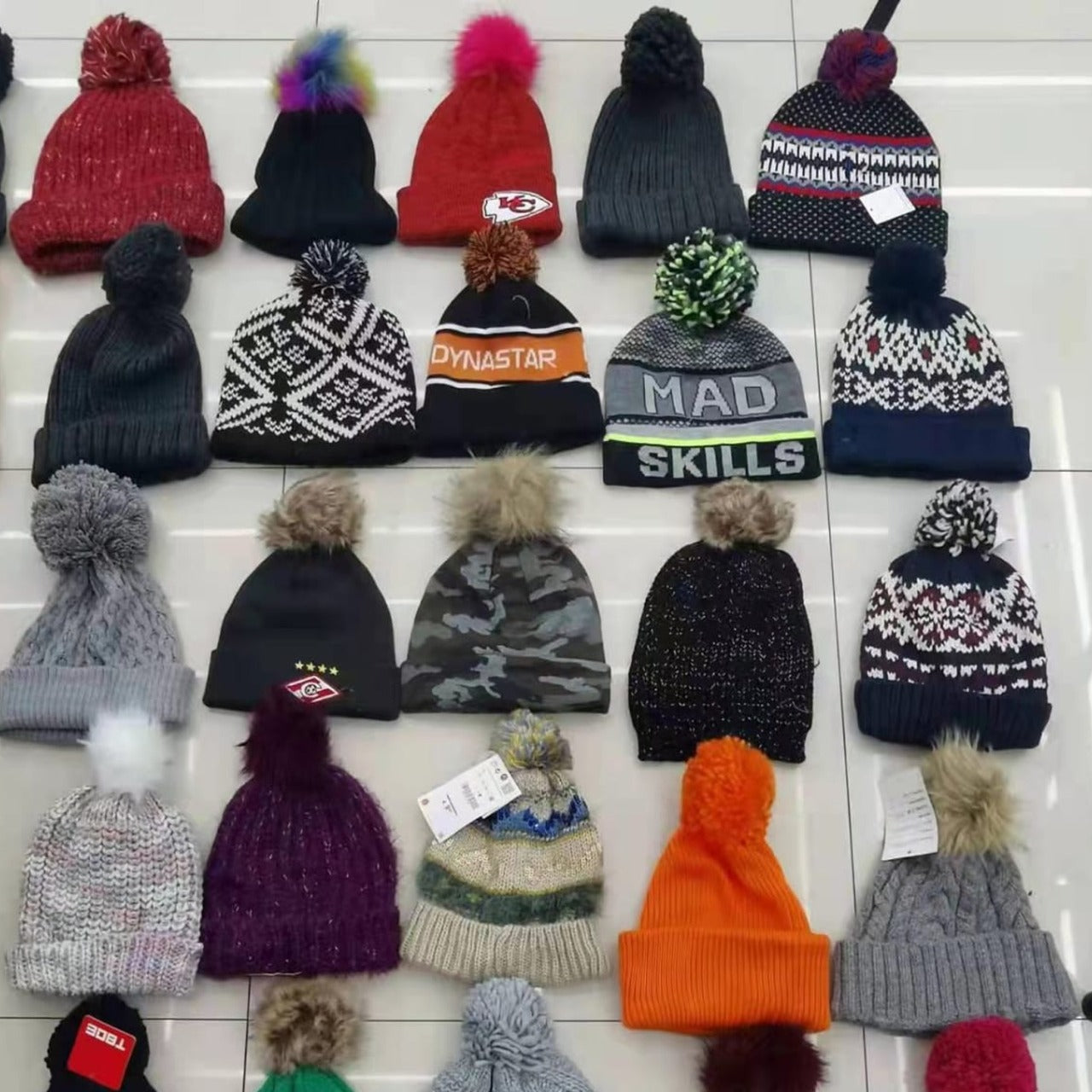 6250  Cap For Winter Woolen Knitted Black Inside Fur Caps Wukusy