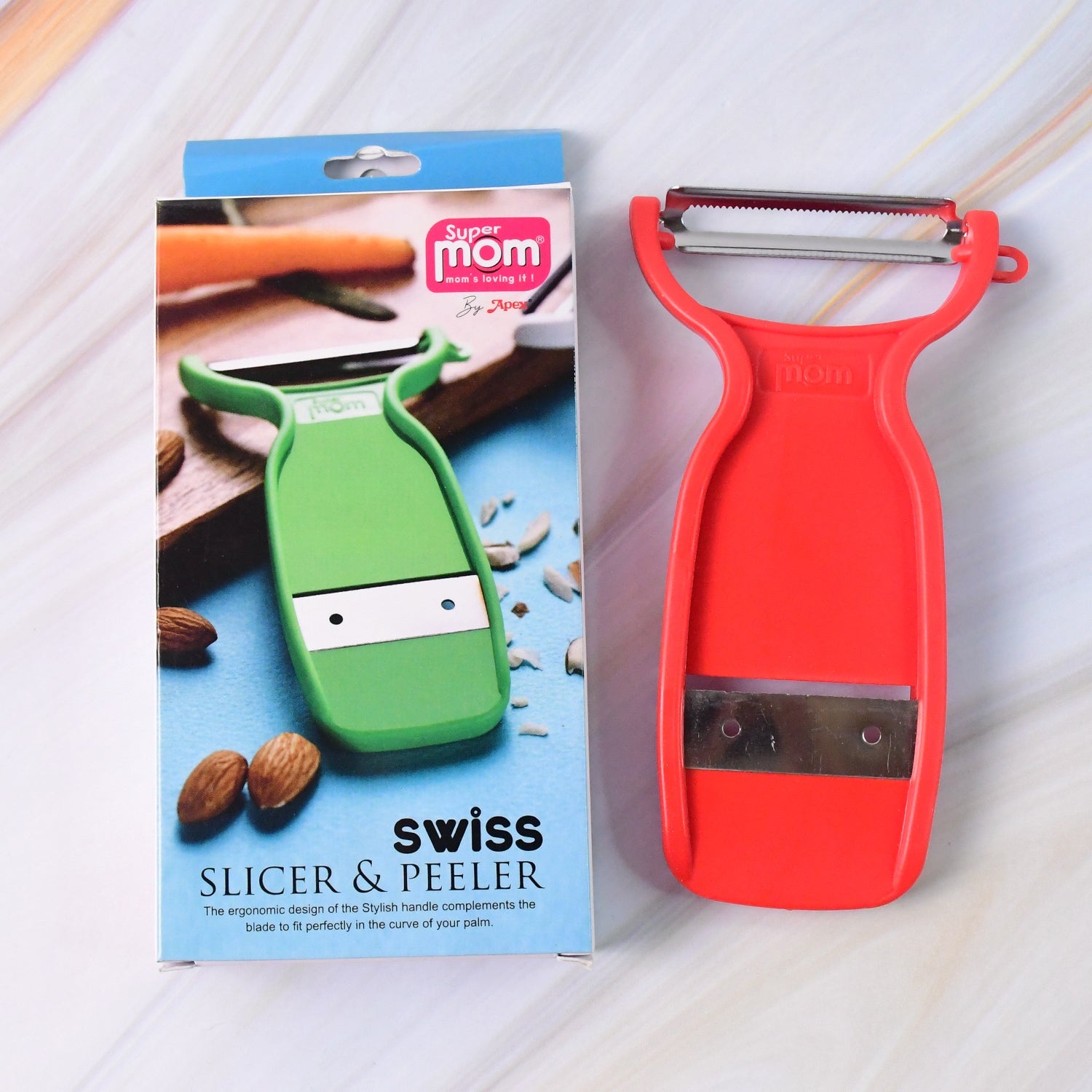 Supermom Swiss 2-in-1 Slicer  Peeler With Ultra Sharp Stainless Steel Blades Wukusy