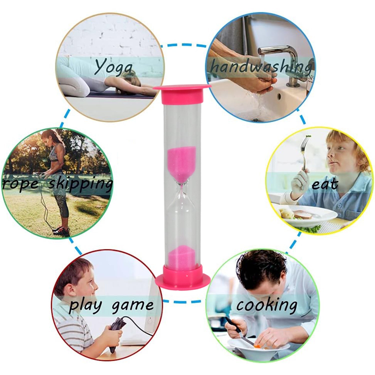 8756 Sand Timer Plastic Hourglass Sand Glass Toy Sand Clock For Kitchen Office School And Brushing Teeth For Bathroom Timer Clock Children Hourglass Sand Glass Toothbrush Household Sand Clock (3 Min Approx  5 Pc) Wukusy