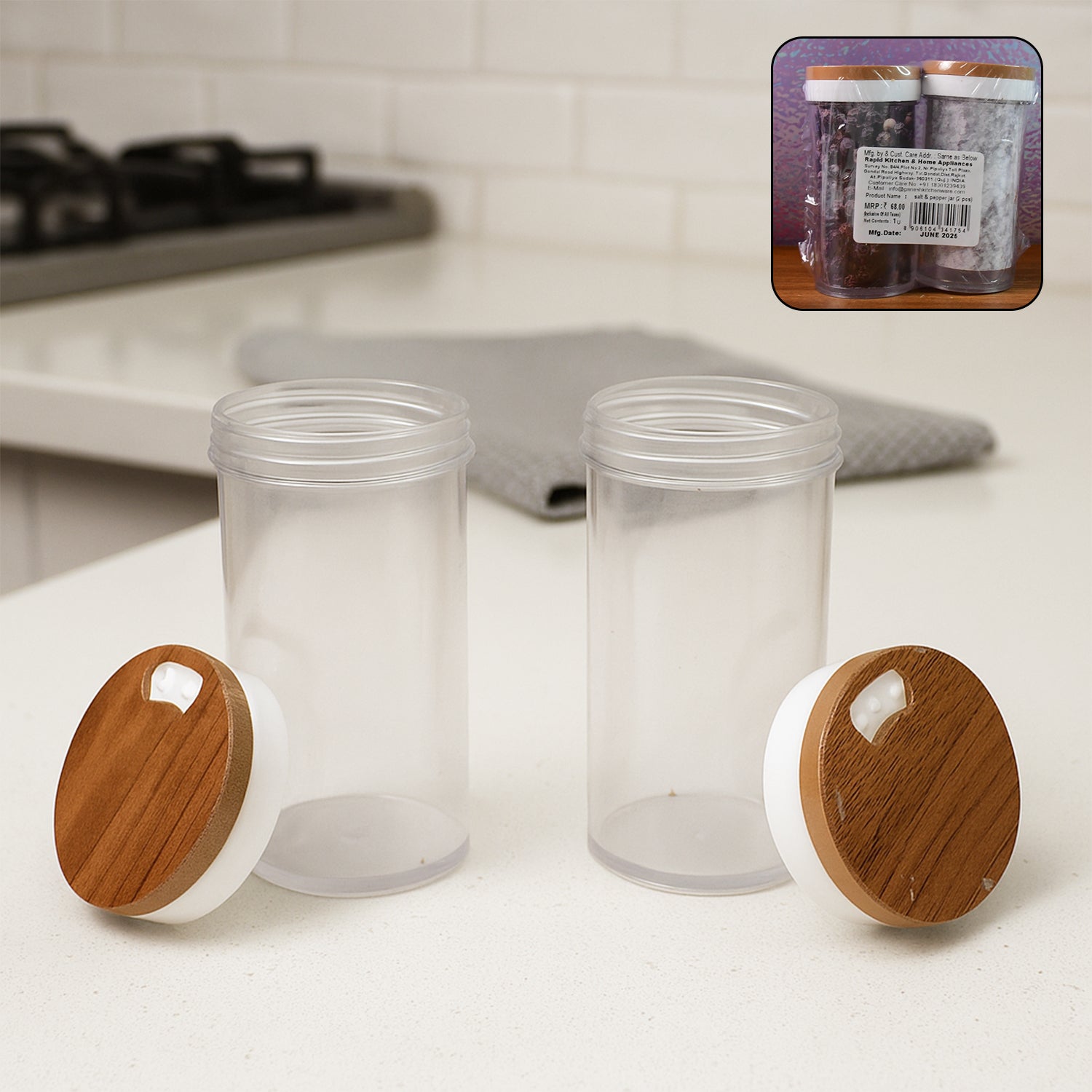 Ganesh Airtight Transparent Kitchen Storage Container Jar Set (2 Pc) Wukusy