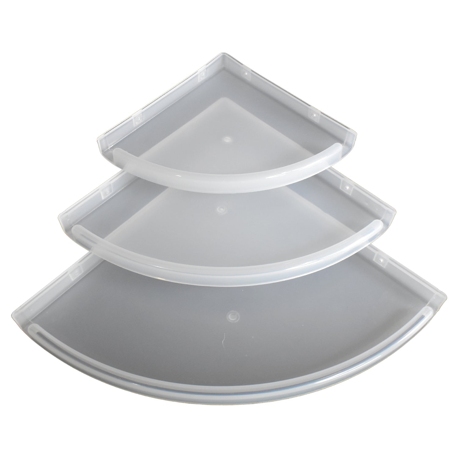 Bathroom Plastic Corner Shelf Rack Set For Wall Number Of Shelves (3 Pcs Set) Wukusy