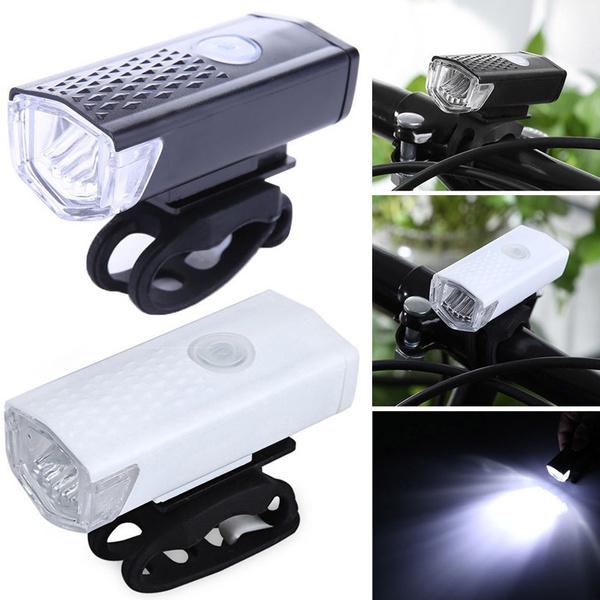 1637 Usb Rechargeable Bicycle Light Set 400 Lumen Super Bright Headlight Front Lights Wukusy