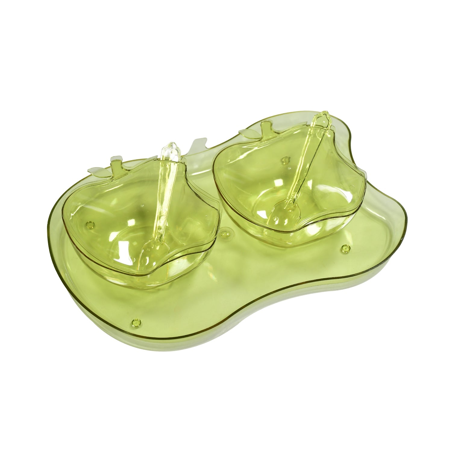 2969 Apple Shape 2piece Serving Set Of Bowl With Spoon  Tray. Dinnerware Serving Snacks  Pickle Wukusy