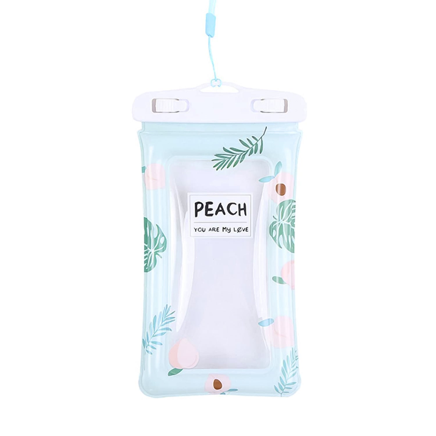 Waterproof Peach Transparent Mobile Pouch With Neck Strap (1 Pc) Wukusy