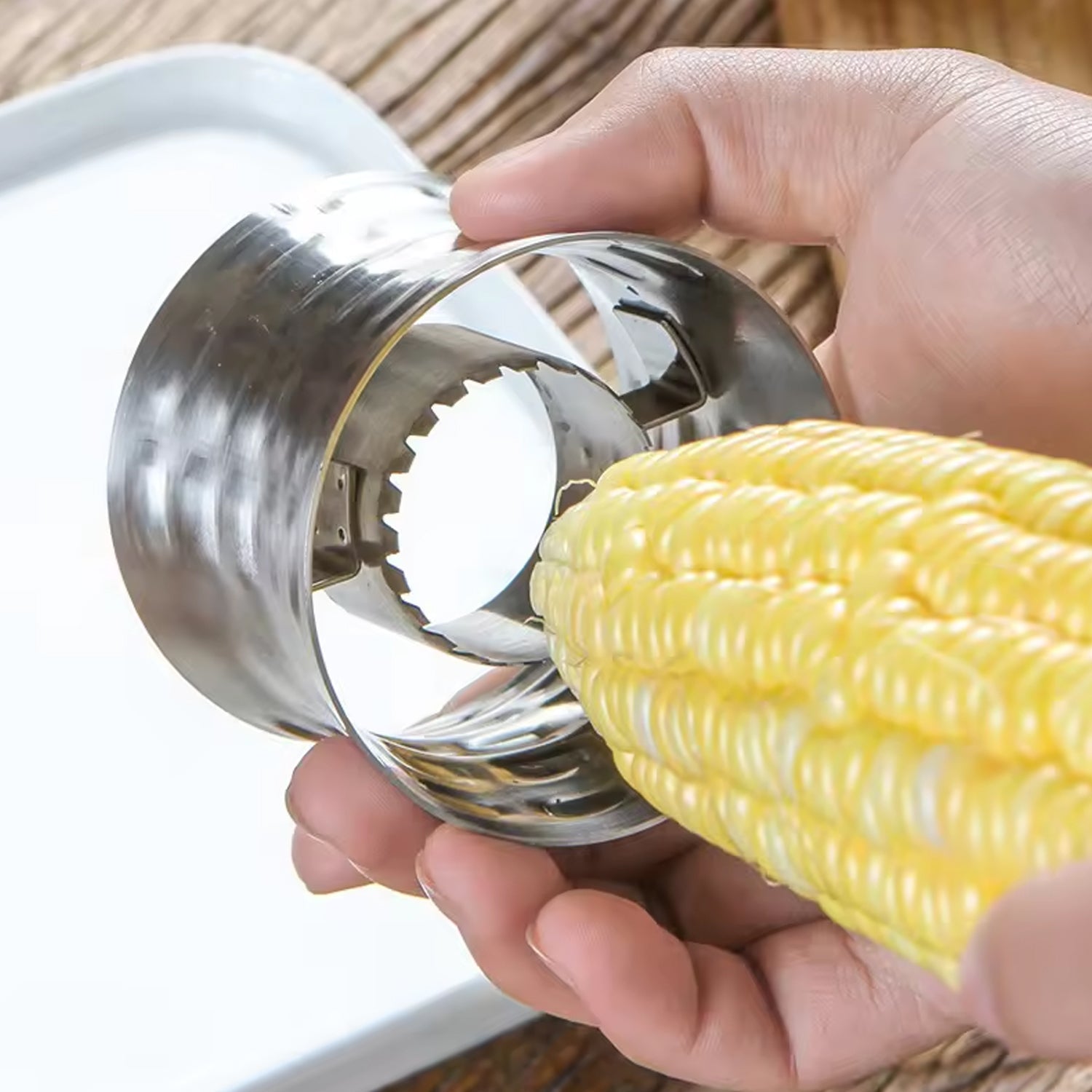 Corn Cutter Stainless Steel Stripping Kernels Remover (1 Pc) Wukusy