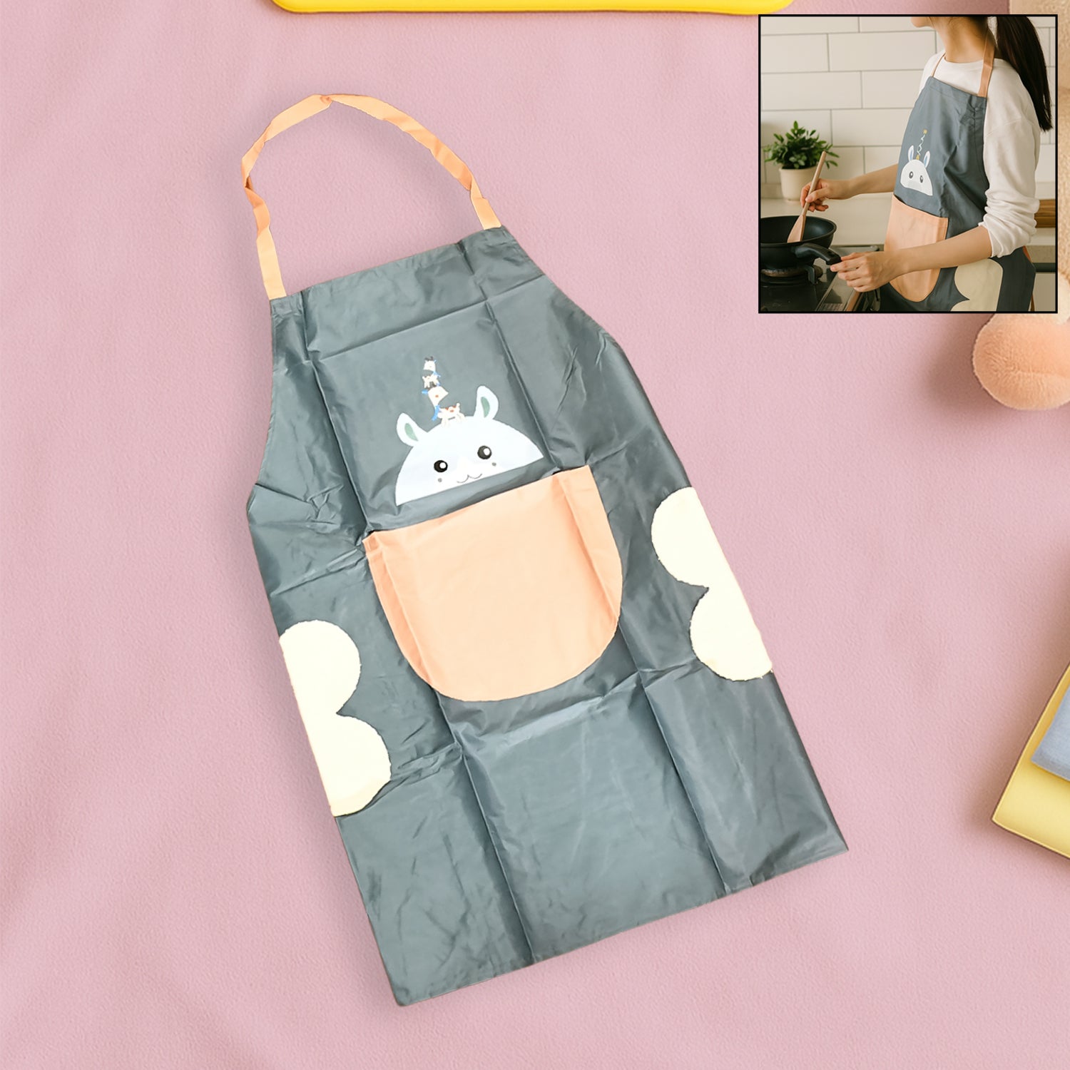 Cute Cartoon Animal Design Kitchen Apron (1 Pc) Wukusy