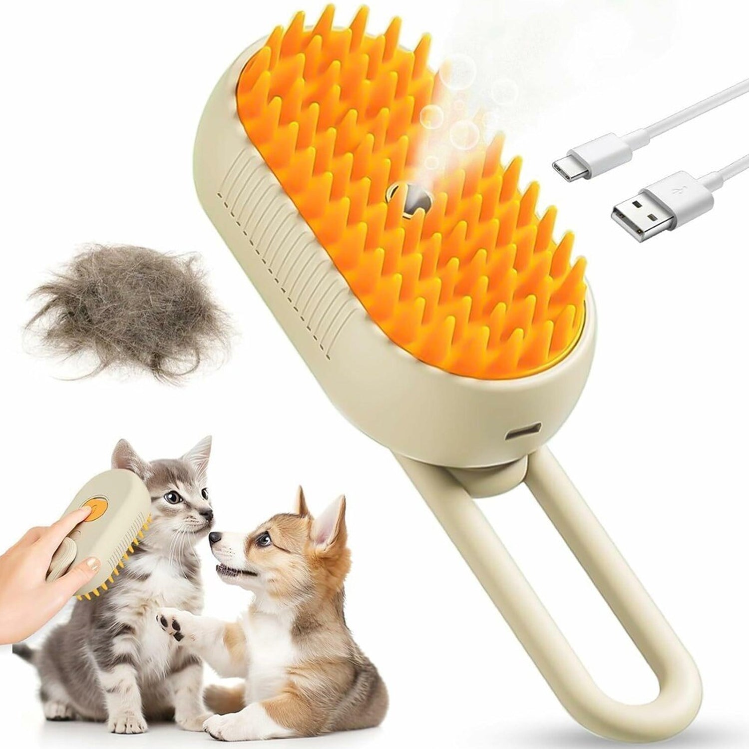Electric Spray Handle Massage Brush Hair Removal Brush Steam (1 Pc) Wukusy