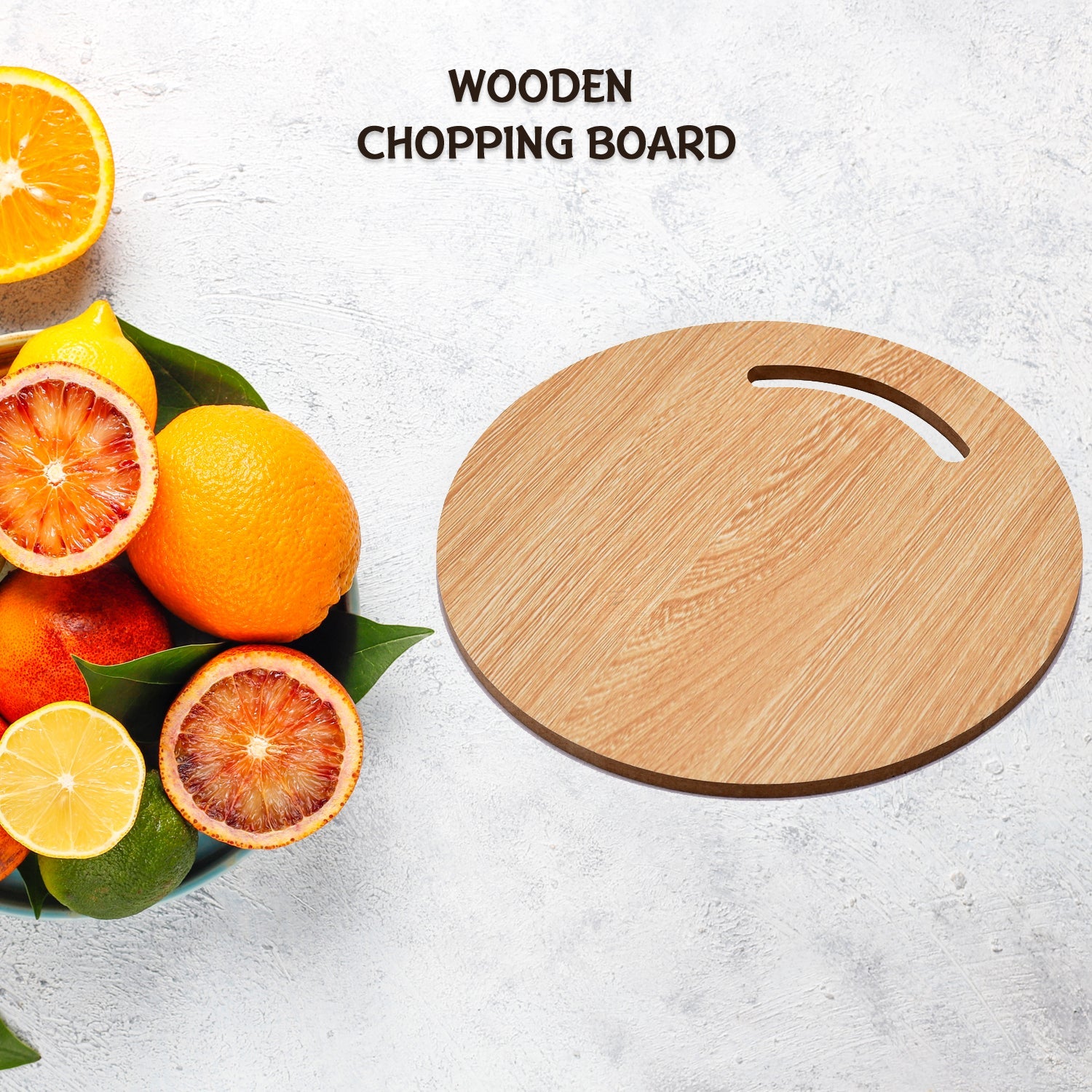 7123 Wooden Round Chopping Board  For Chopping Fruit  Vegetable Wukusy