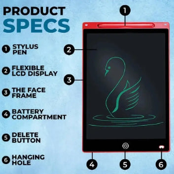1360 LCD Writing Tablet for Kids & Adults 8.5-Inch , Portable Digital Drawing & Notepad with Stylus, Lock & Erase Button