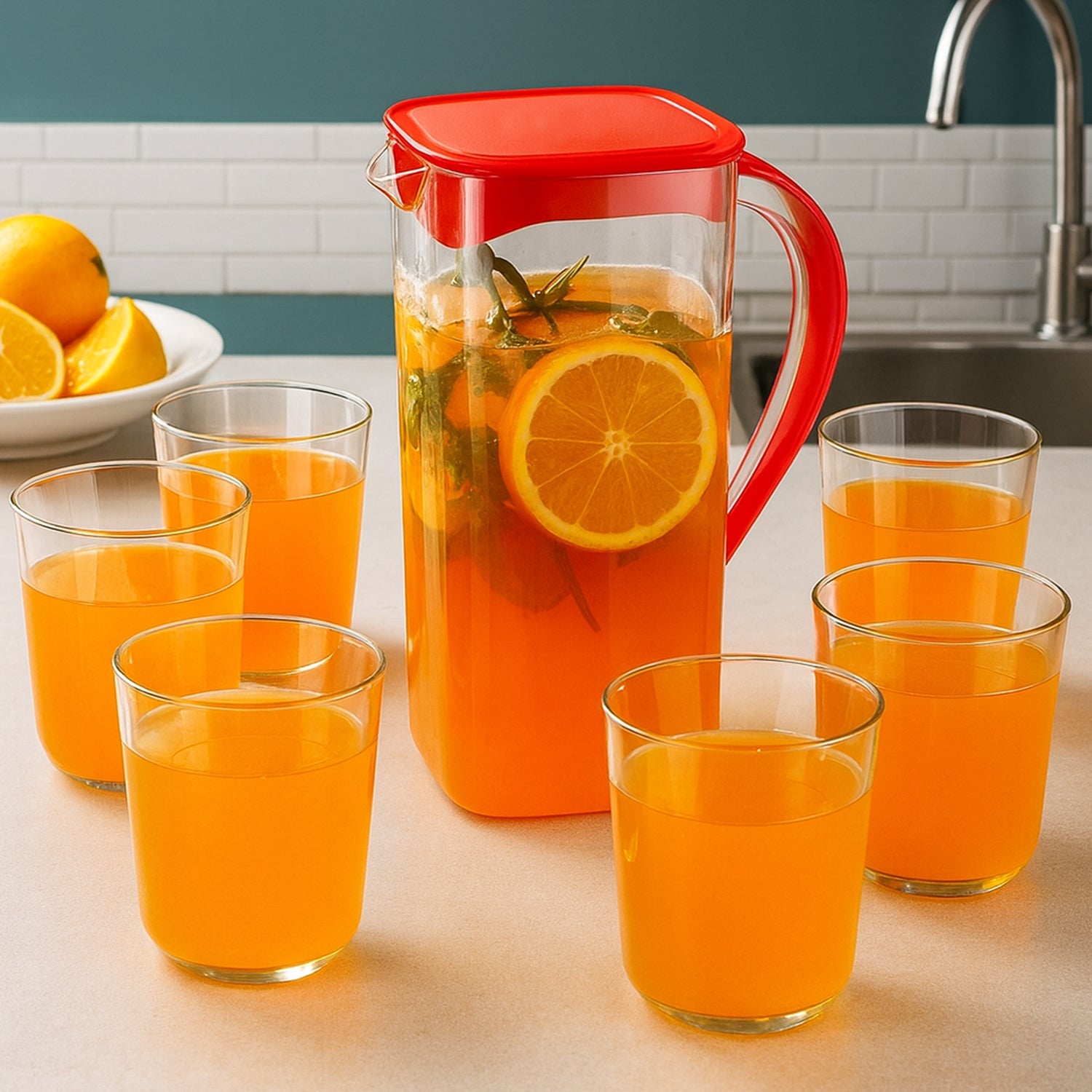 Supermom Marina Jug With 6 Glass Set Wukusy