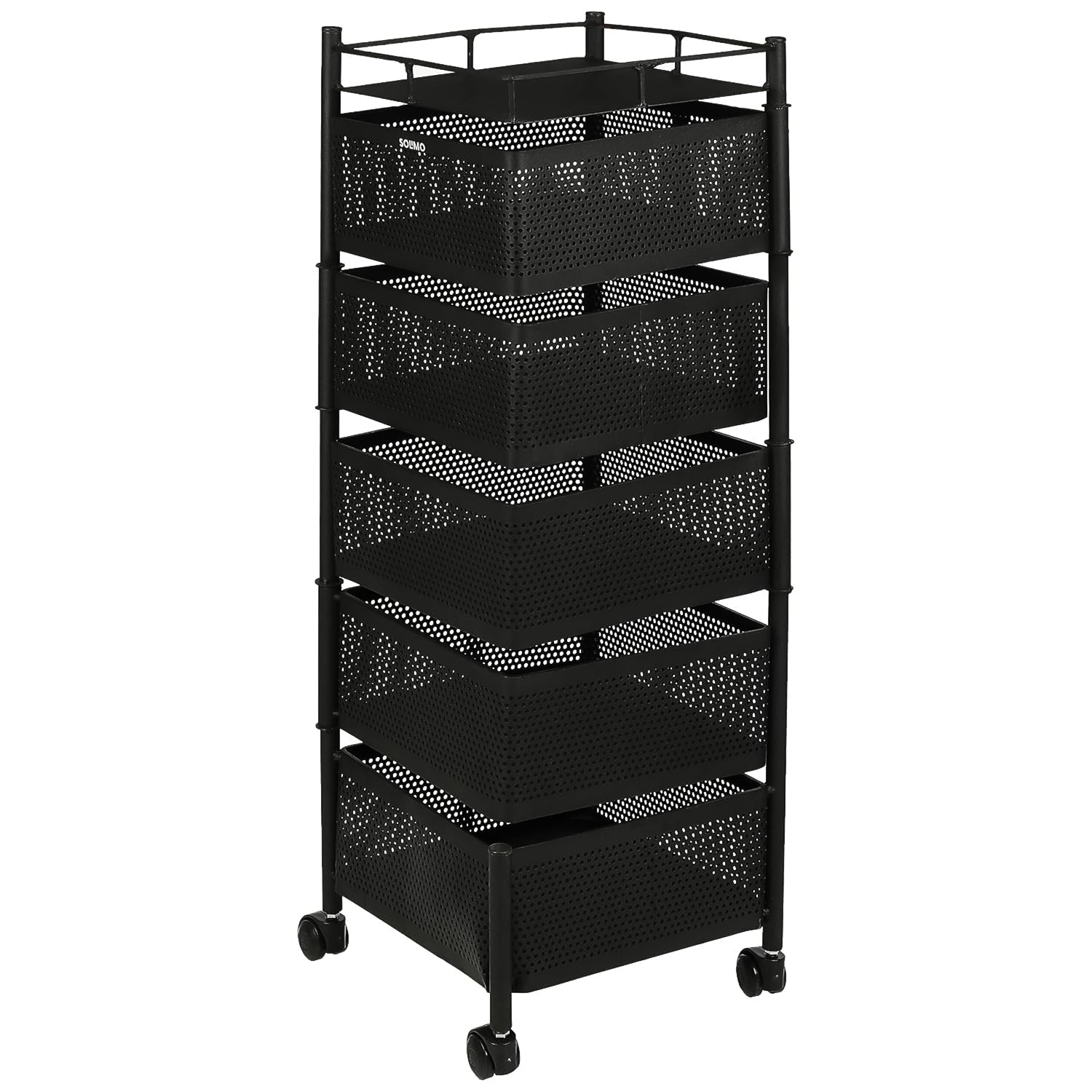 5 Layer Multipurpose Kitchen Storage Trolley With Wheels Wukusy