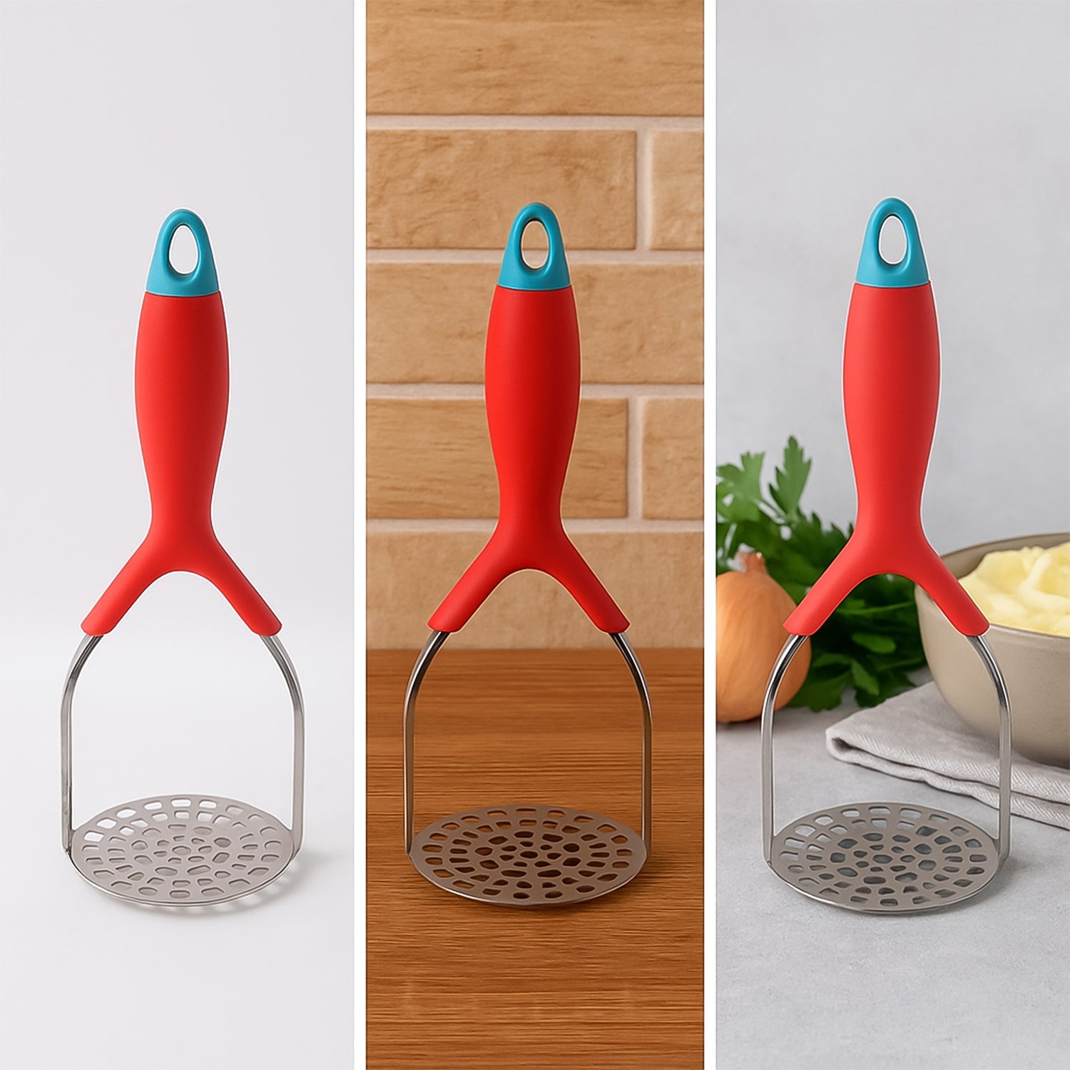 5493 Kitchen Food Masher Fruit Tool Masher Professional Masher Kitchen Tool Kitchen Masher With Comfortable Grip Heavy Duty Potato Masher Perfect For Bean Vegetable Fruits Masher (1 Pc) Wukusy