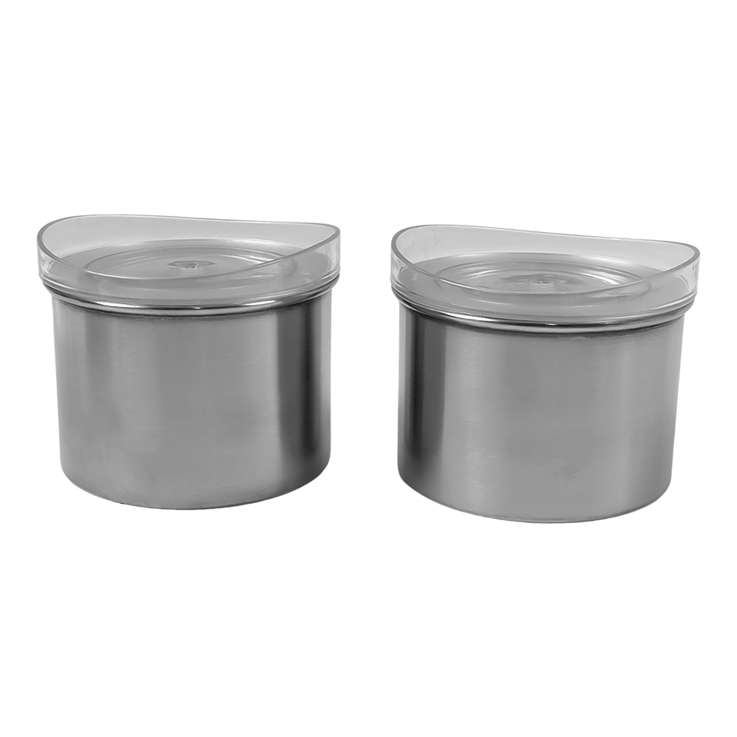Multipurpose Stainless Steel Airtight Containers With See Through Lid (2 Pc  500 Ml) Wukusy
