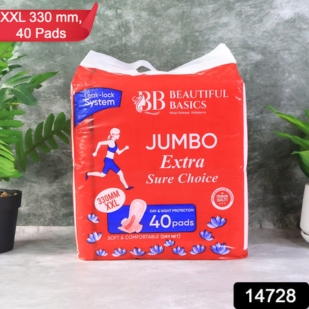 Beautiful Basics Jumbo Extra Sure Choice Sanitary Pads Xxl 330mm (40 Pc) Wukusy
